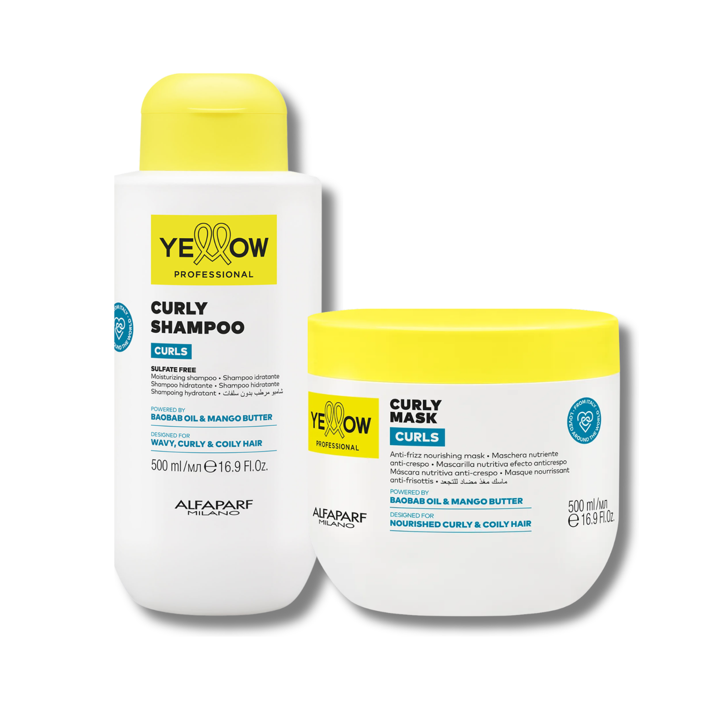 Kit Yellow Curls Shampoo + Máscara 500 ml