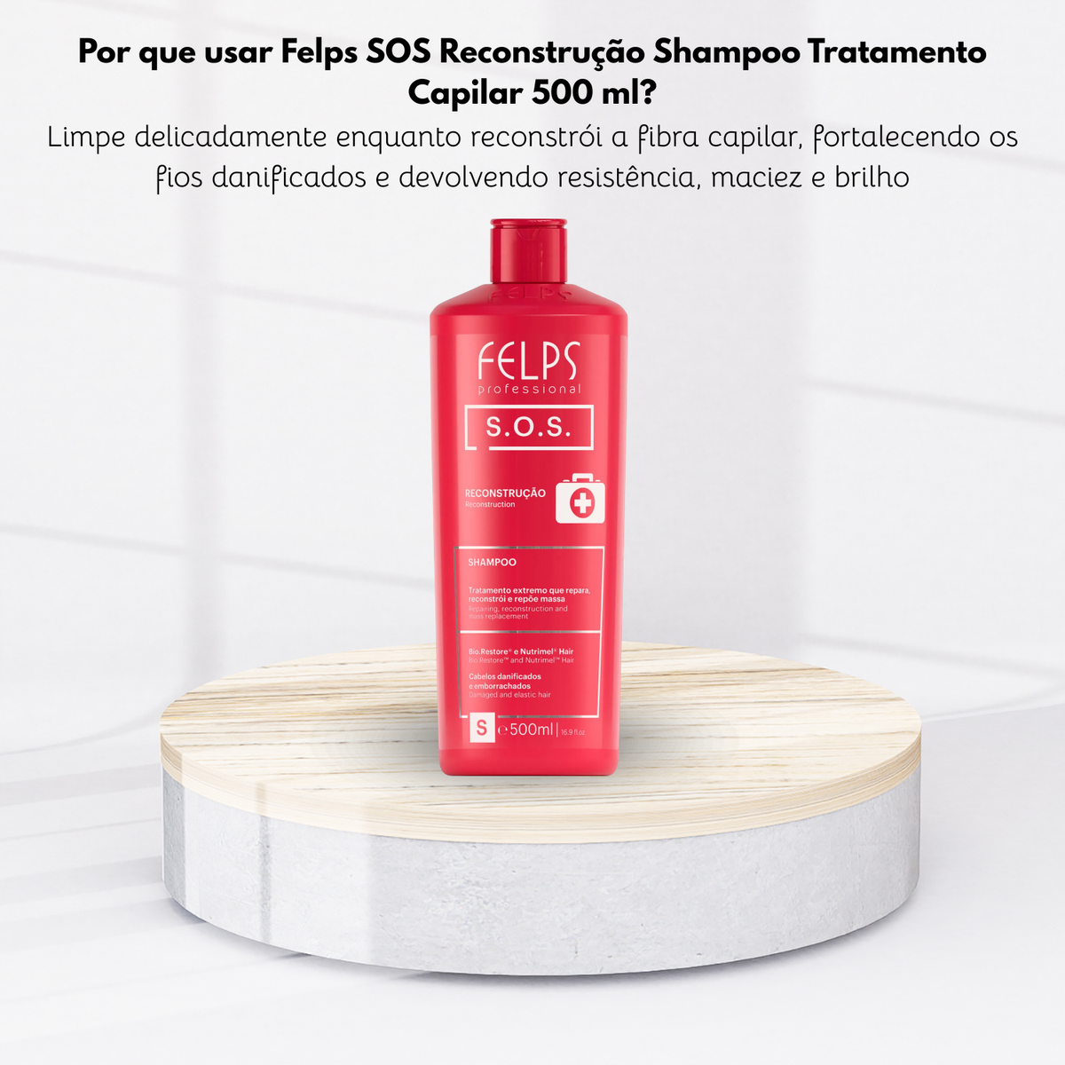 Felps SOS Reconstrução Shampoo Tratamento Capilar 500 ml