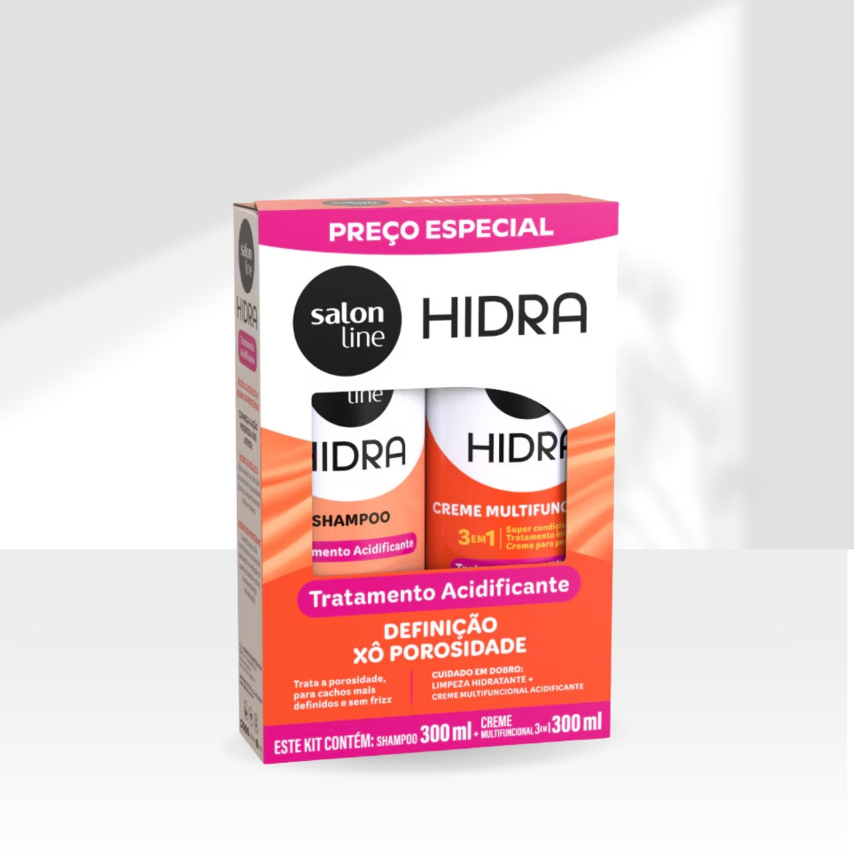 Kit Salon Line Shampoo e Creme  Hidra Acidificante Xô Porosidade