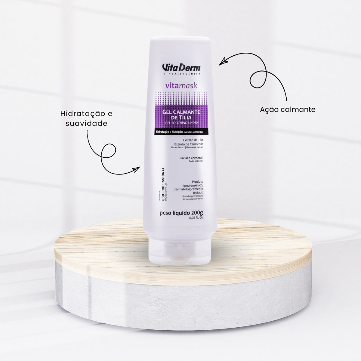 Vita Derm Vita Mask Gel Calmante de Tília Máscara Facial 200 g