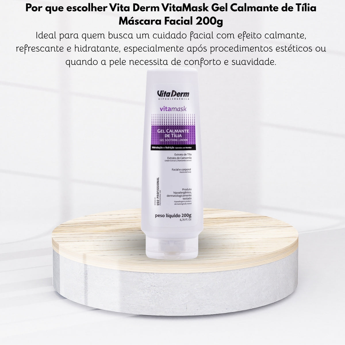 Vita Derm Vita Mask Gel Calmante de Tília Máscara Facial 200 g