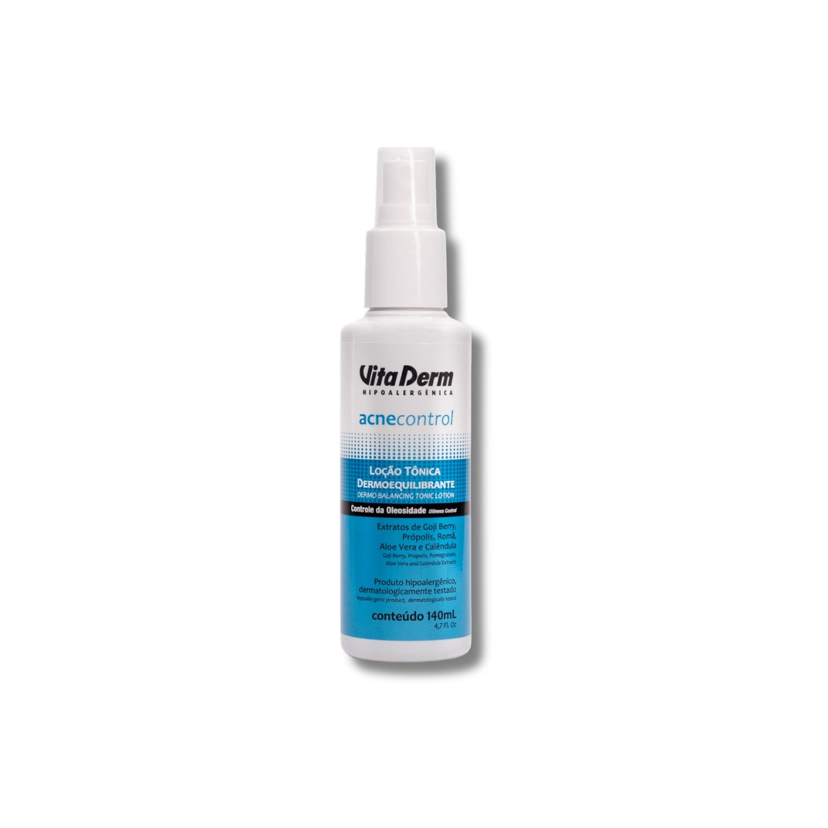 Vita Derm Acne Control Loção Dermoequilibrante Tônico Facial 140 ml
