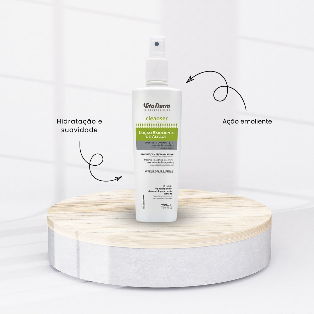 Vita Derm Cleanser Emoliente Loção Hidratante Facial 200 ml