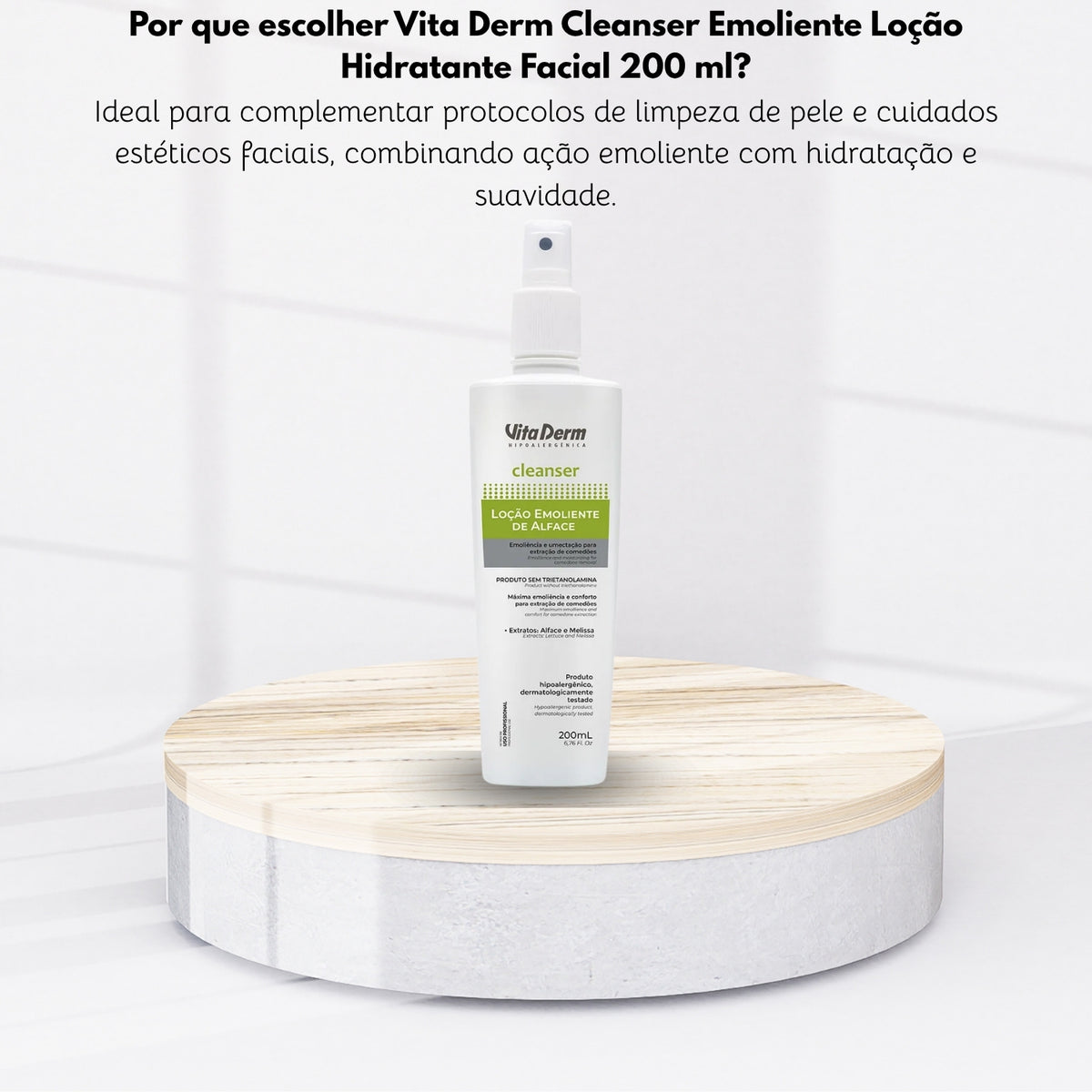 Vita Derm Cleanser Emoliente Loção Hidratante Facial 200 ml