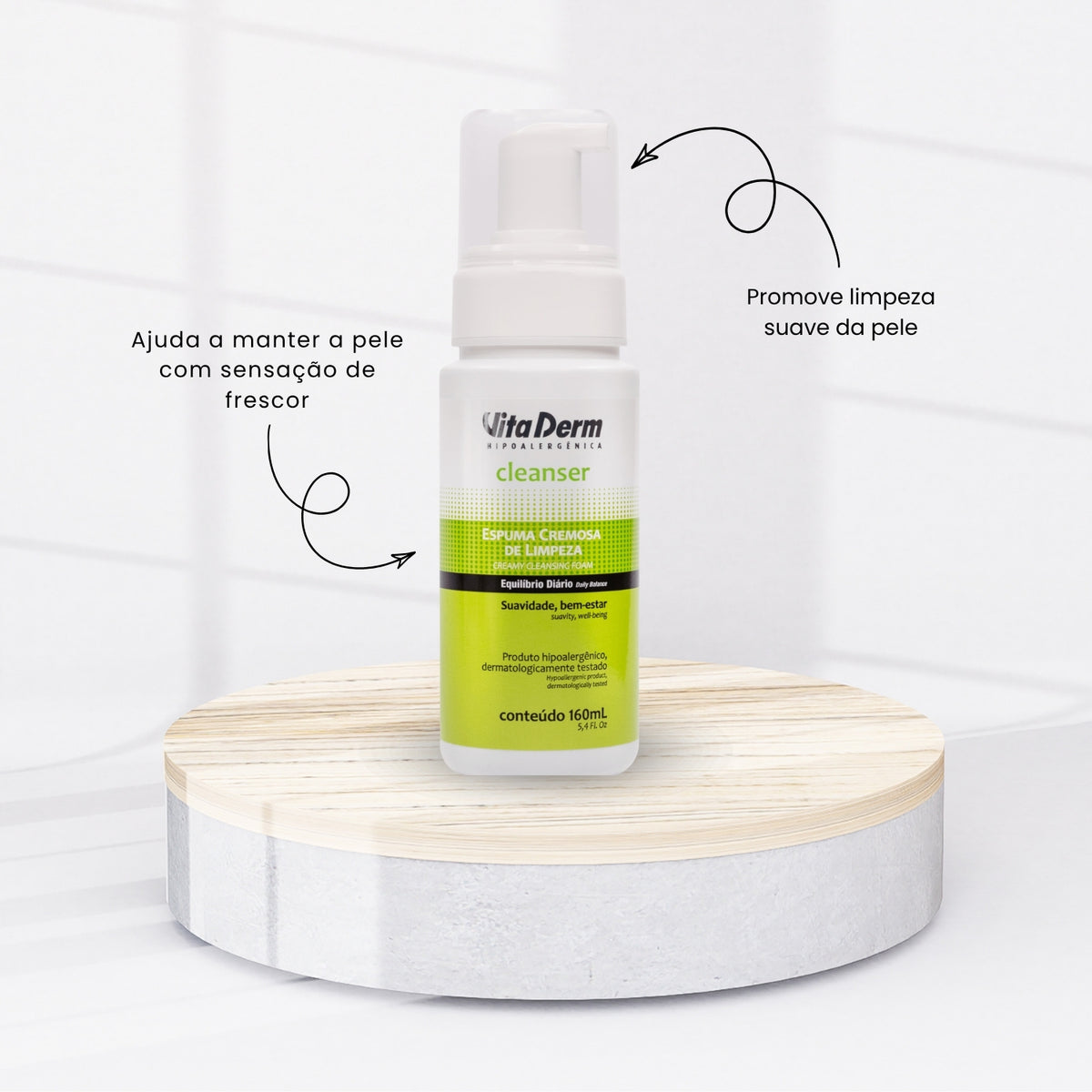 Vita Derm Cleanser Espuma de Limpeza Facial 160 ml