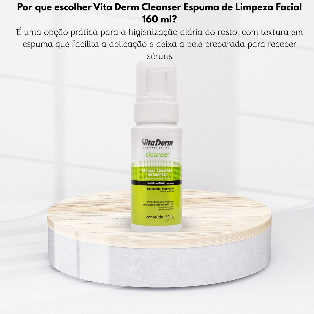Vita Derm Cleanser Espuma de Limpeza Facial 160 ml