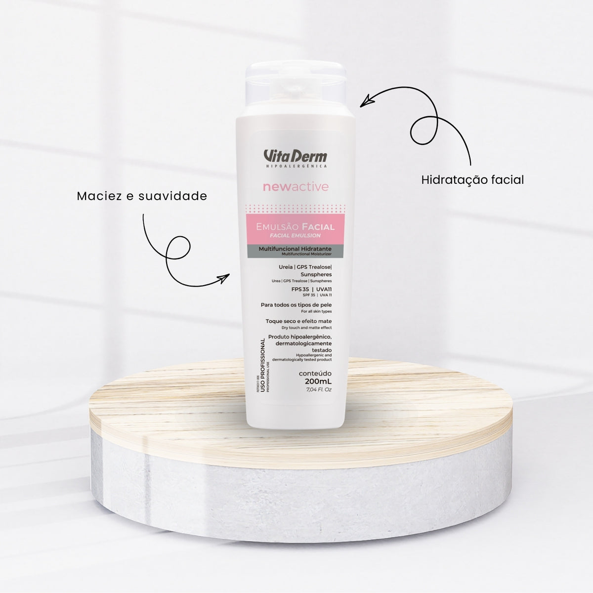 Vita Derm New Active Emulsão Loção Hidratante Facial 200 ml