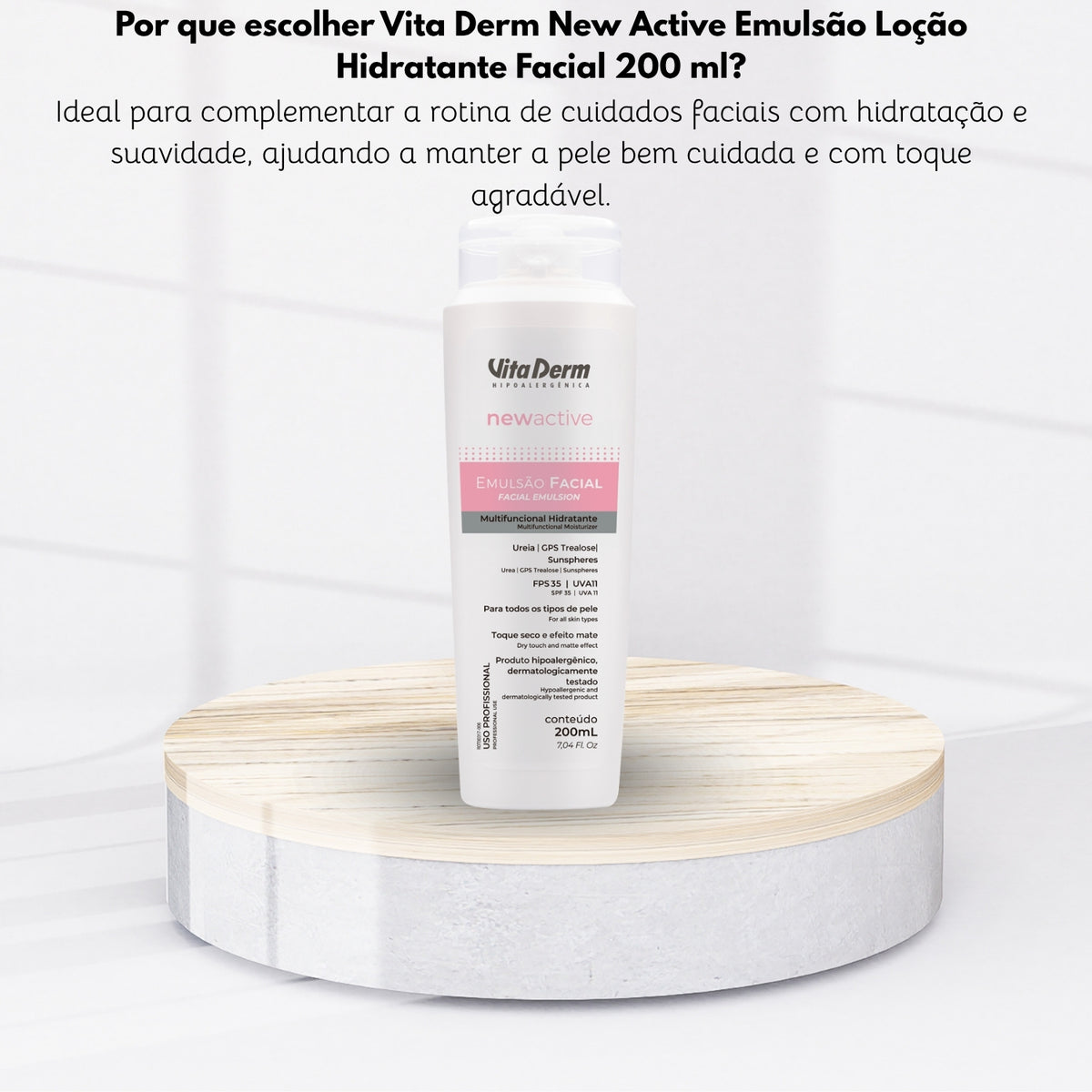 Vita Derm New Active Emulsão Loção Hidratante Facial 200 ml