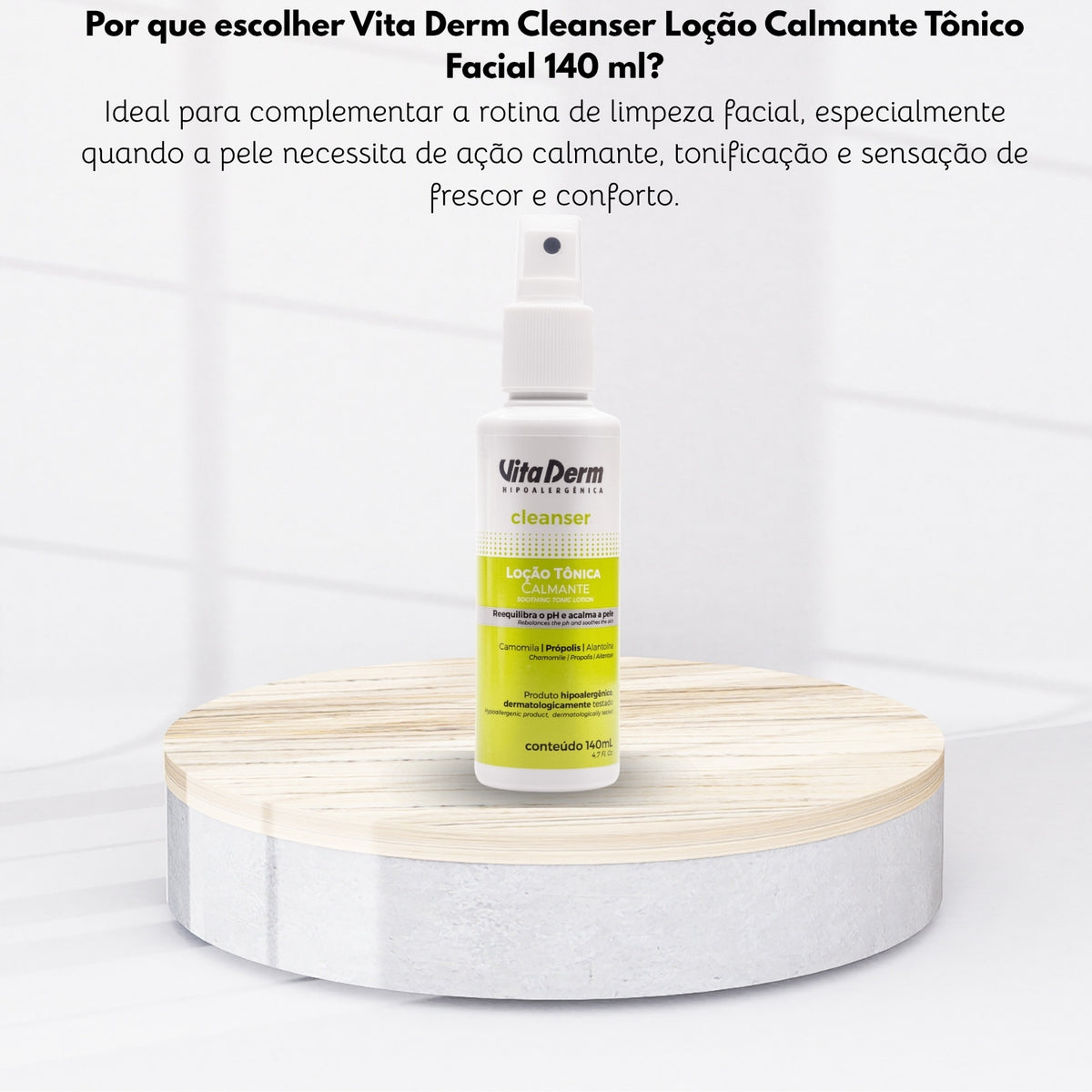 Vita Derm Cleanser Loção Calmante Tônico Facial 140 ml