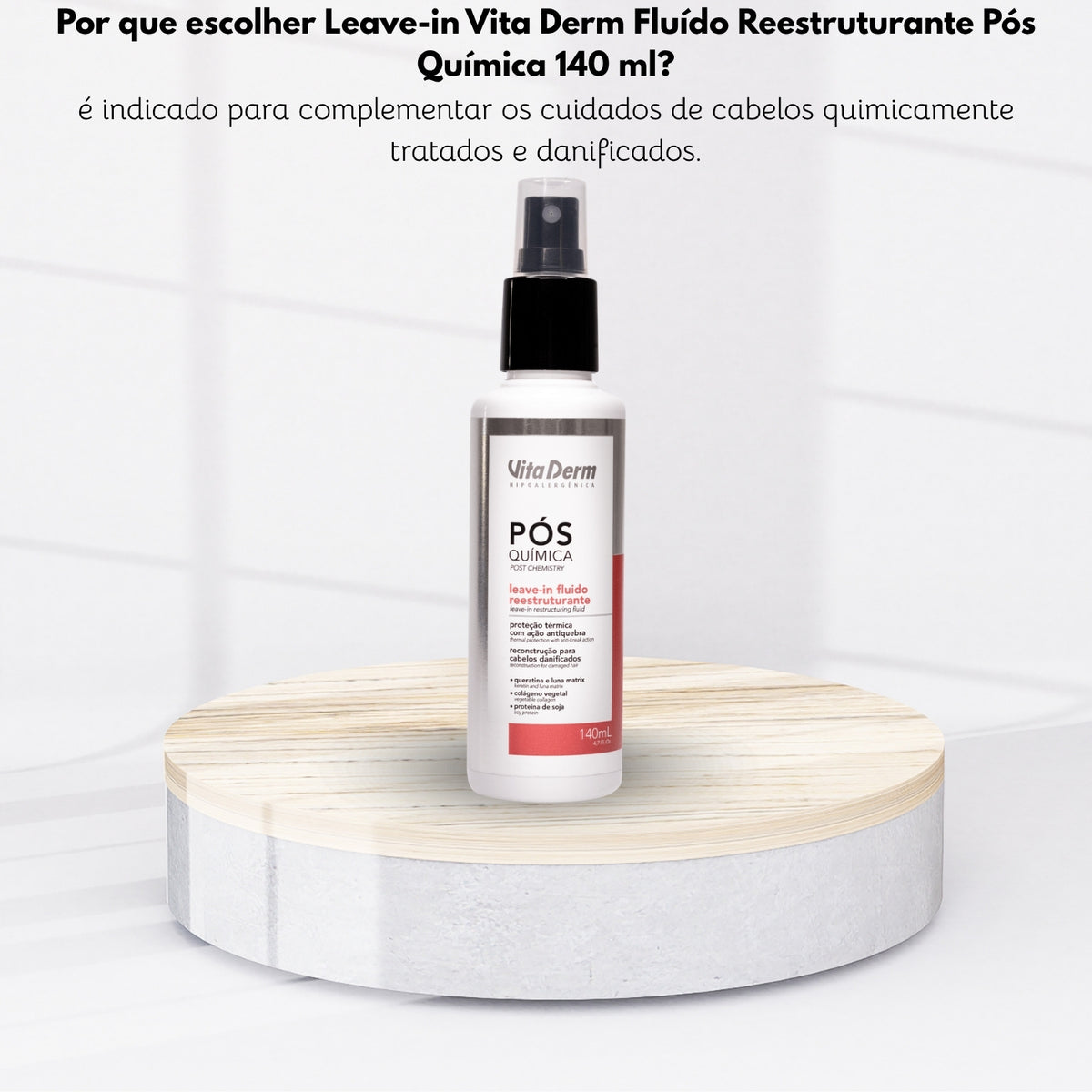 Leave-in Vita Derm Fluído Reestruturante Pós Química 140 ml