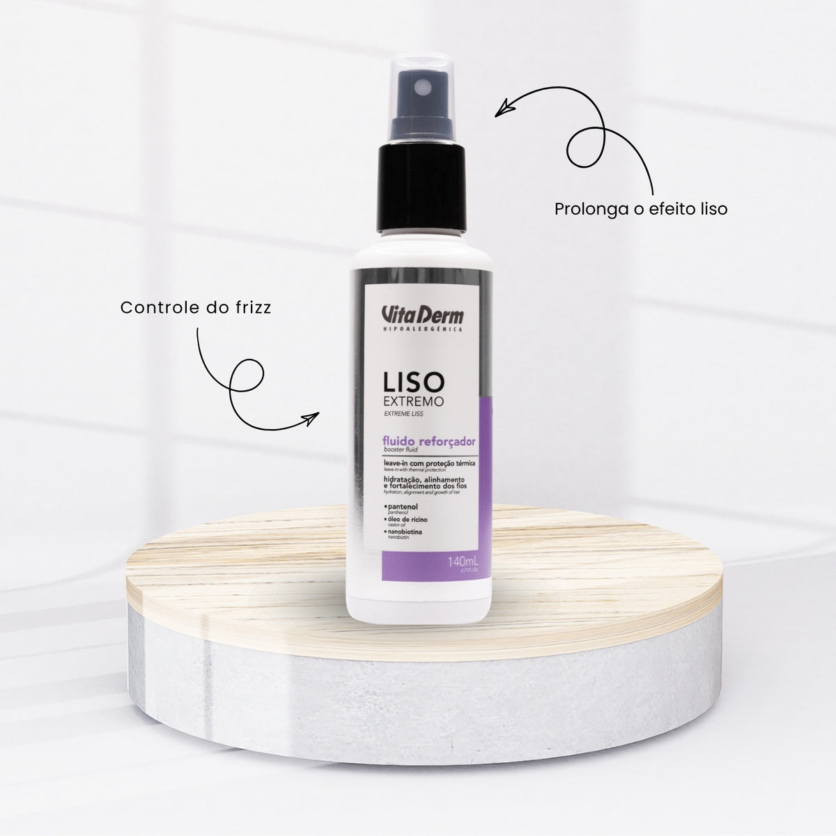 Leave-in Vita Derm Fluído Reforçador Liso Extremo 140 ml