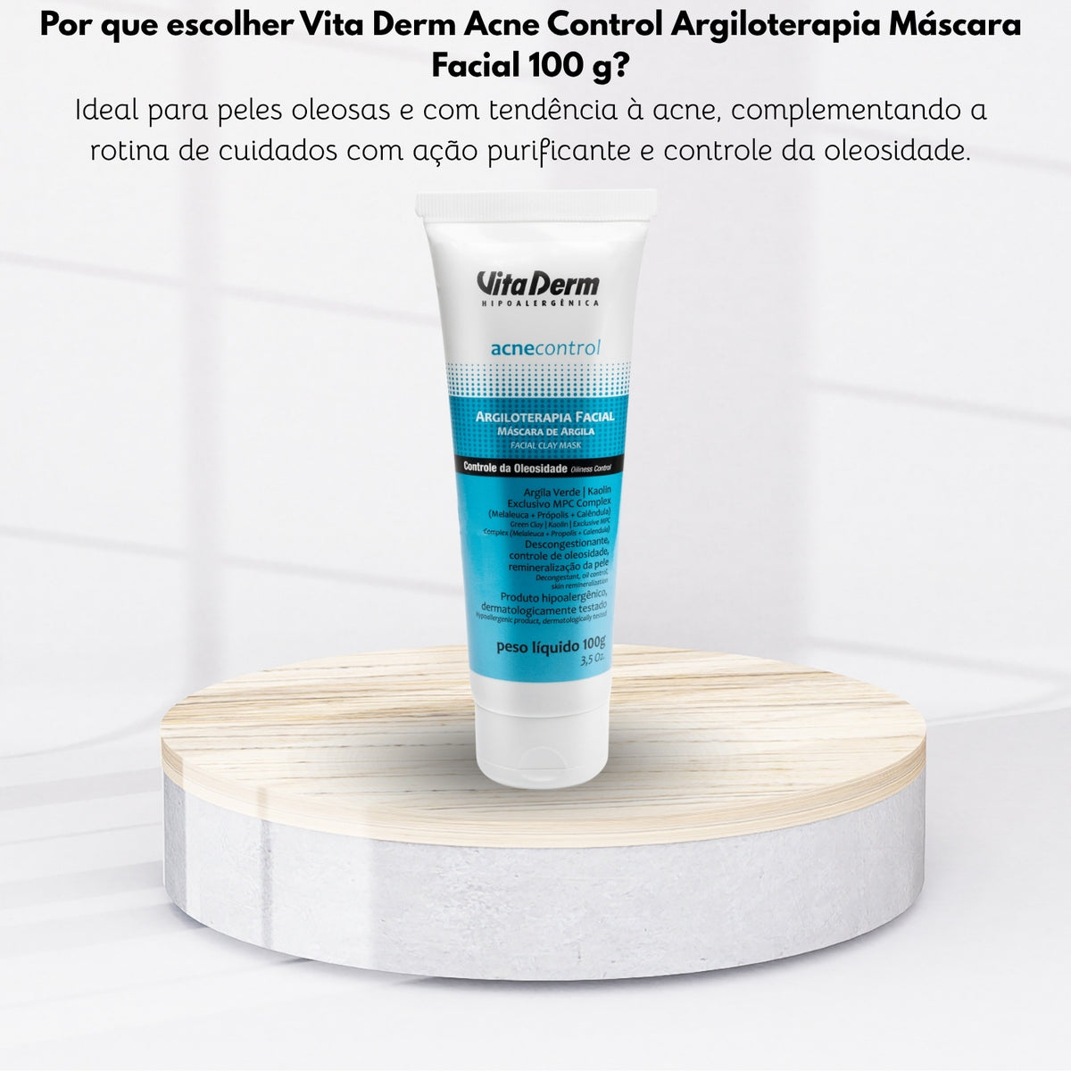 Vita Derm Acne Control Argiloterapia Máscara Facial 100 g
