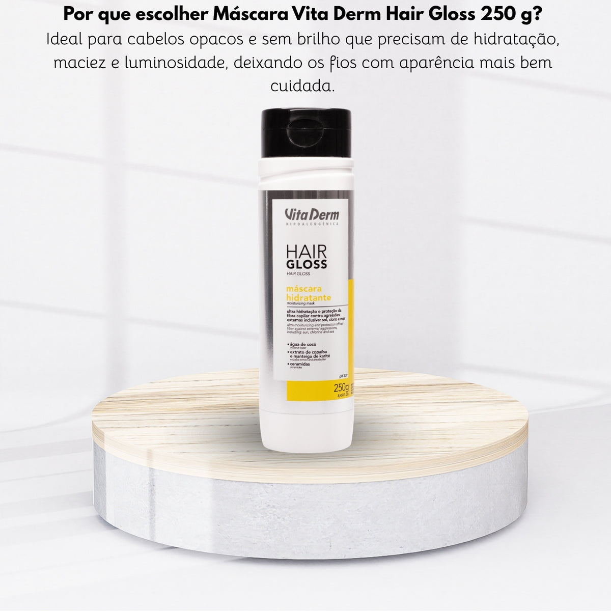 Máscara Vita Derm Hair Gloss 250 g