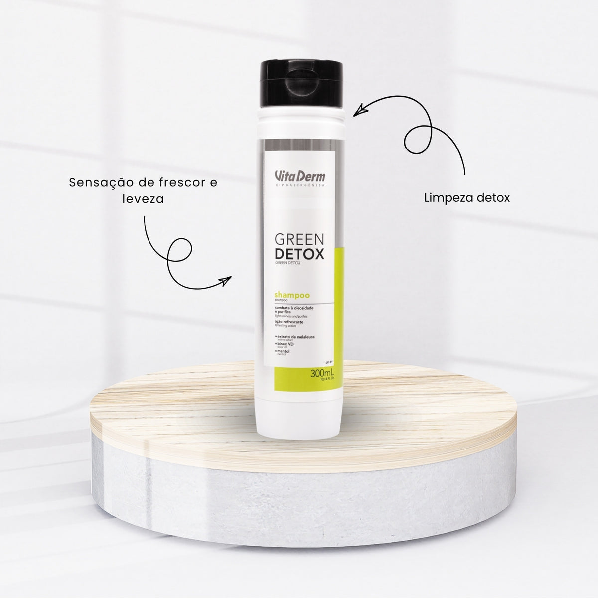 Shampoo Vita Derm Green Detox Cabelos Oleosos 300 ml