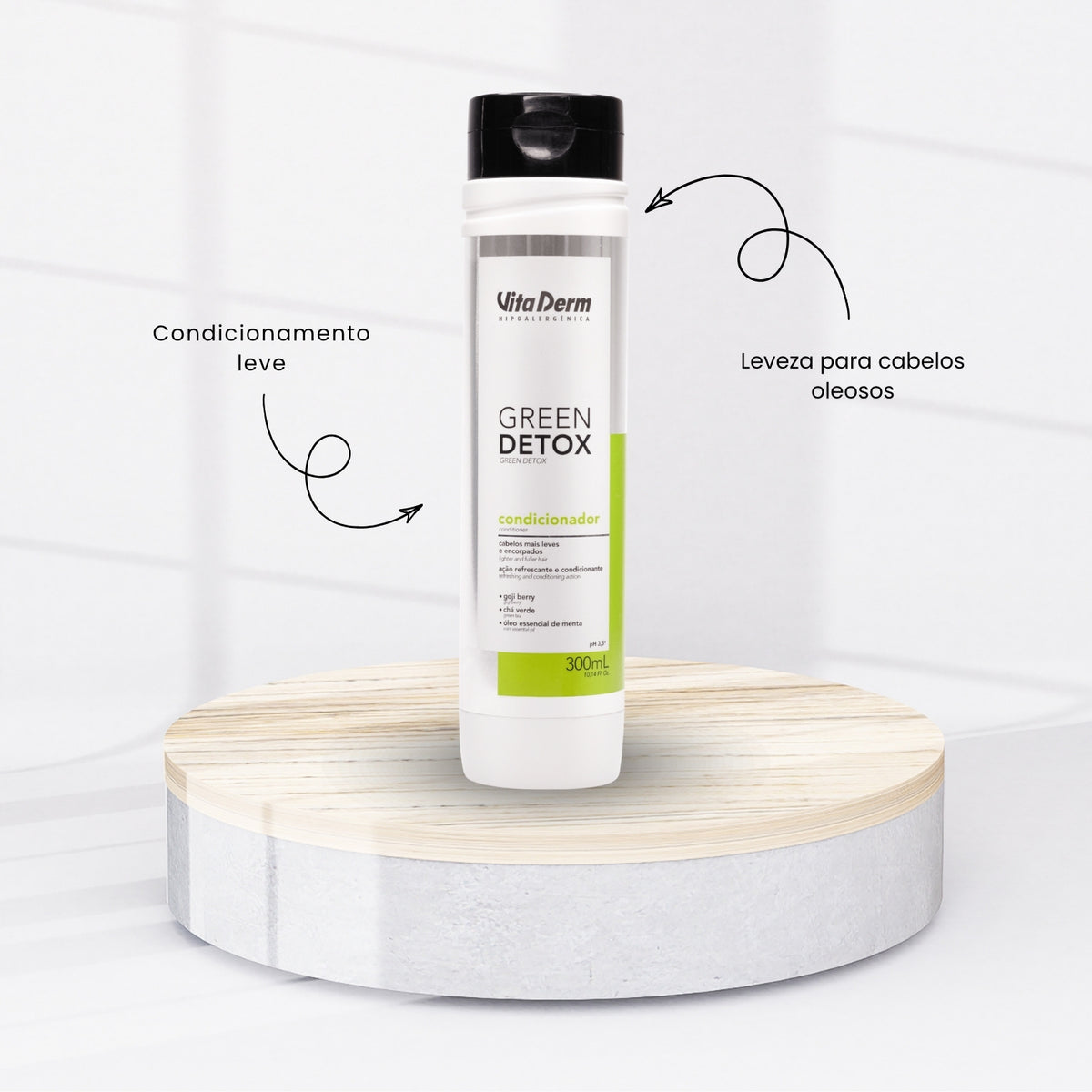 Condicionador Vita Derm Green Detox Cabelos Oleosos 300 ml