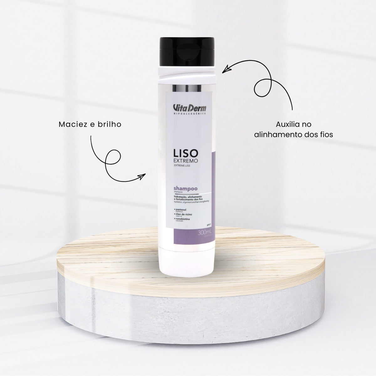 Shampoo Vita Derm Liso Extremo 300 ml