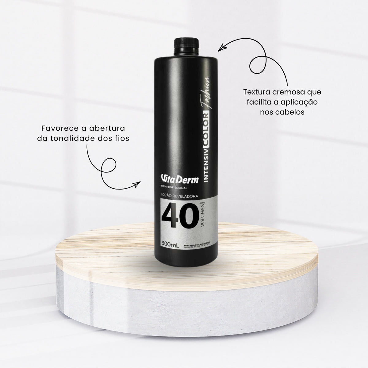 Agua Oxigenada Vita Derm Intensiv Color Fashion 40 Volumes 900 ml