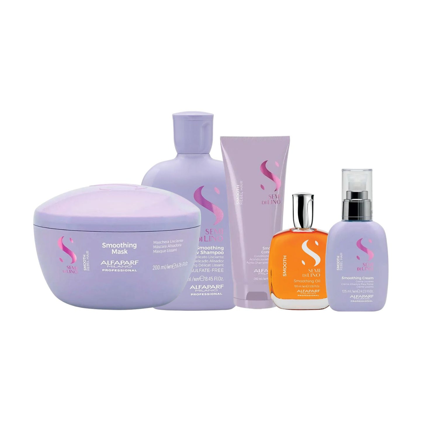 Kit Alfaparf Semi Di Lino Smoothing Rebel Hair Completo Pequeno