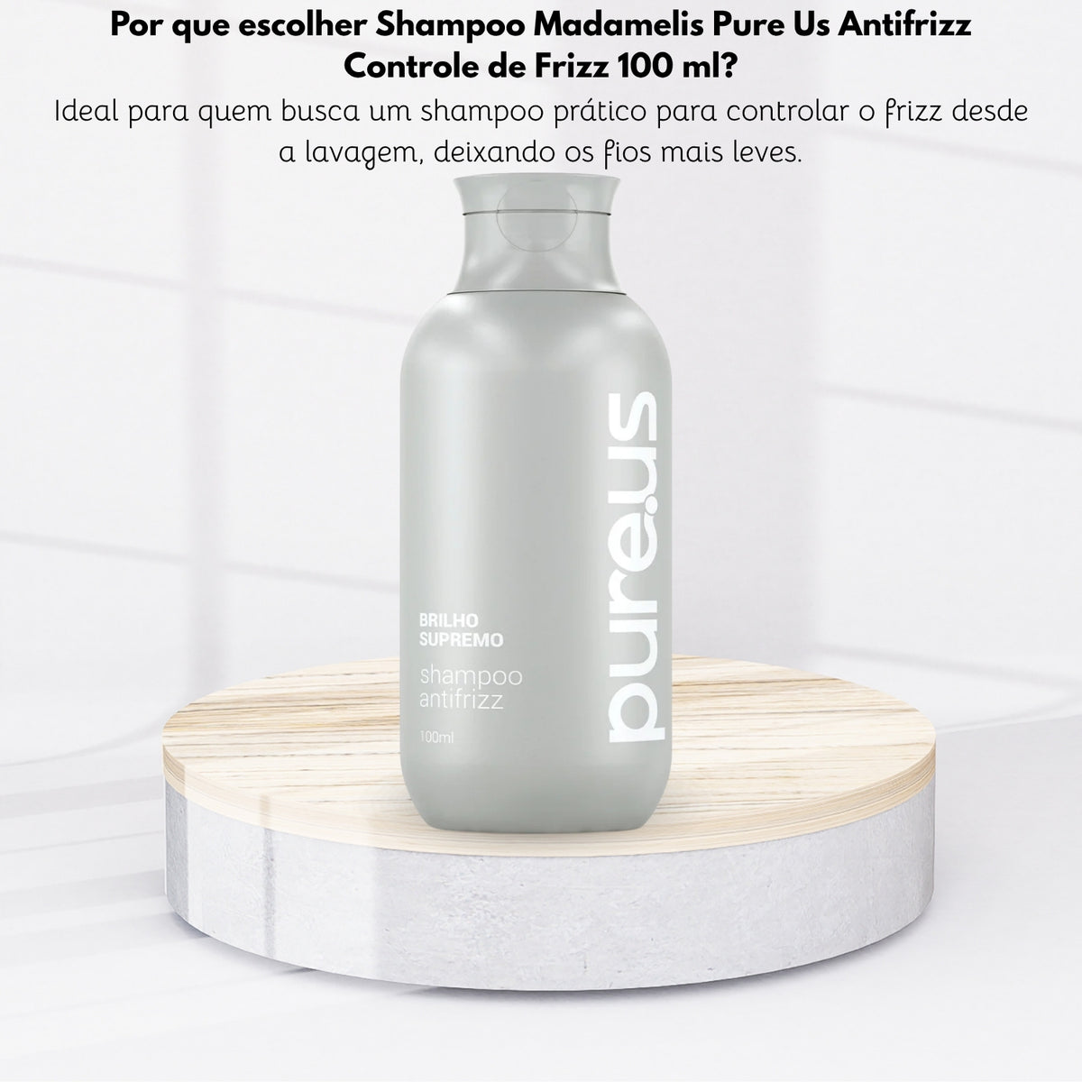 Shampoo Madamelis Pure Us Antifrizz Controle de Frizz 100 ml