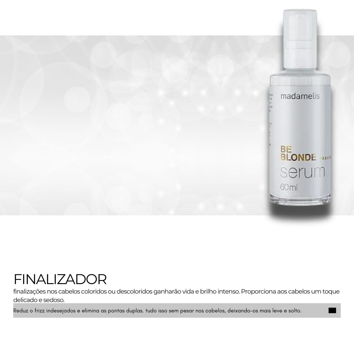 Serum Madamelis Be Blonde Oleo Reparador de Pontas 60 ml