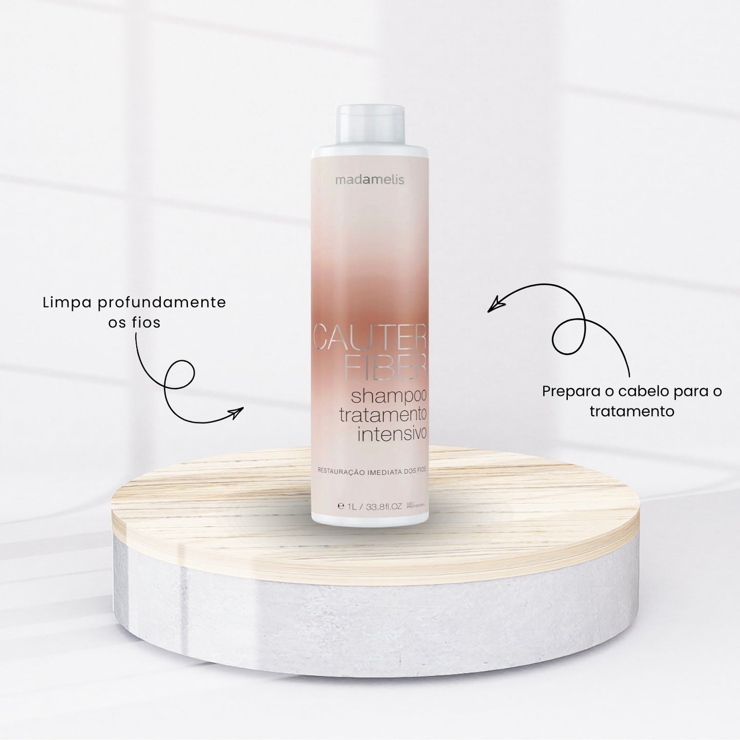 Shampoo Antirresíduo Madamelis Cauter Fiber Tratamento Intensivo 1 Litro