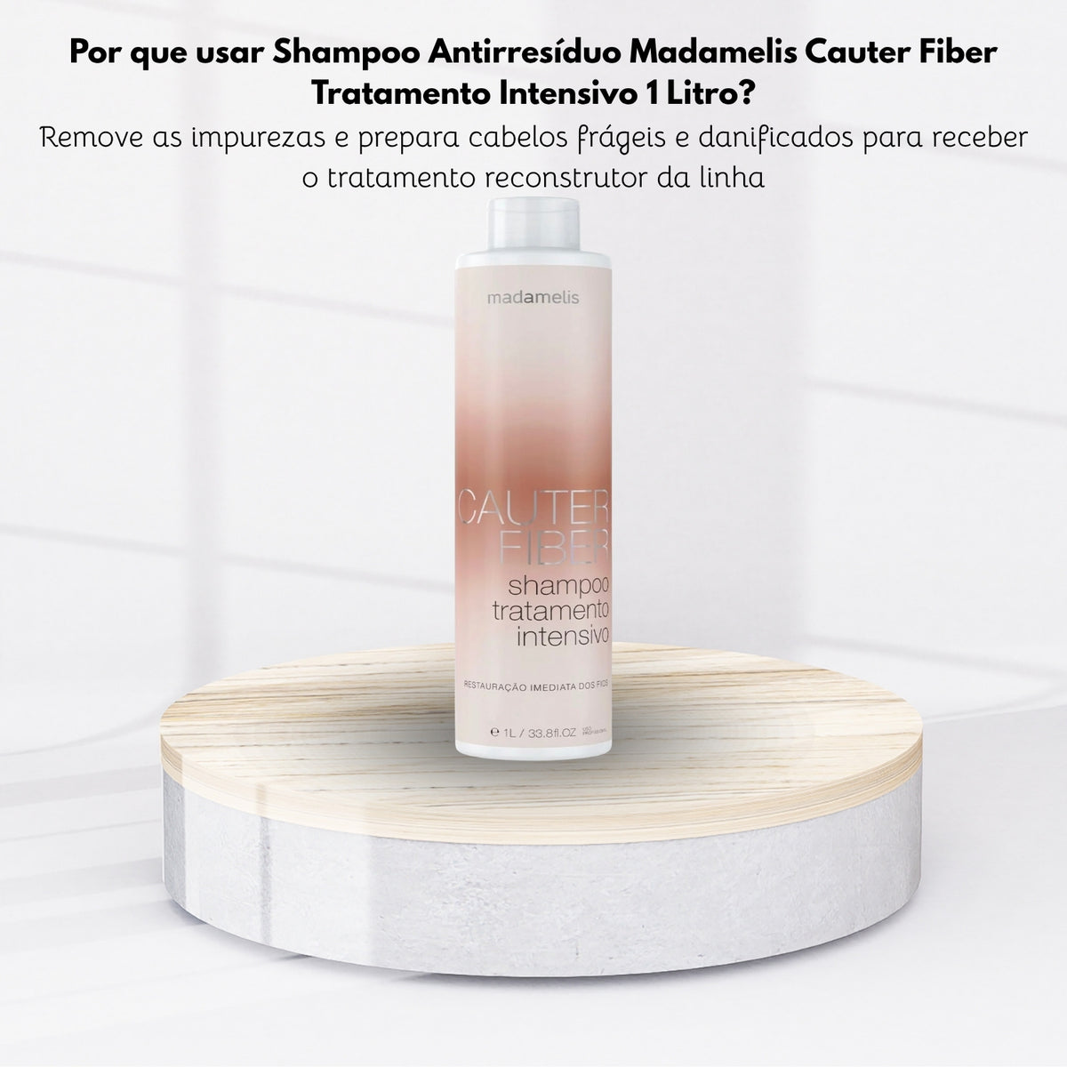 Shampoo Antirresíduo Madamelis Cauter Fiber Tratamento Intensivo 1 Litro