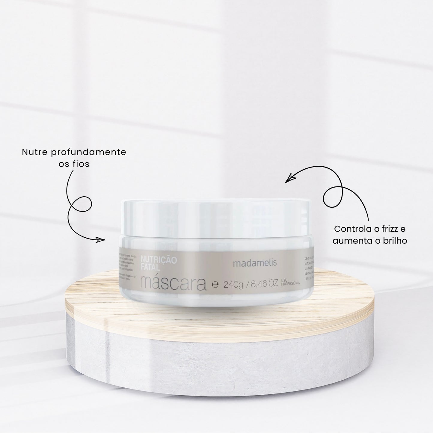 Máscara Madamelis Máscara de Nutrição Fatal Brilho & Anti-Frizz 240 g