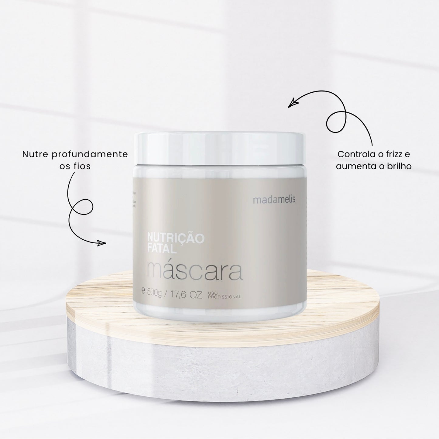 Máscara Madamelis Máscara de Nutrição Fatal Brilho & Anti-Frizz 500 g