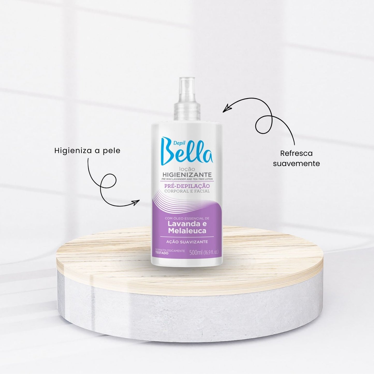 Depil Bella Loção Higienizante Lavanda e Melaleuca 500 ml