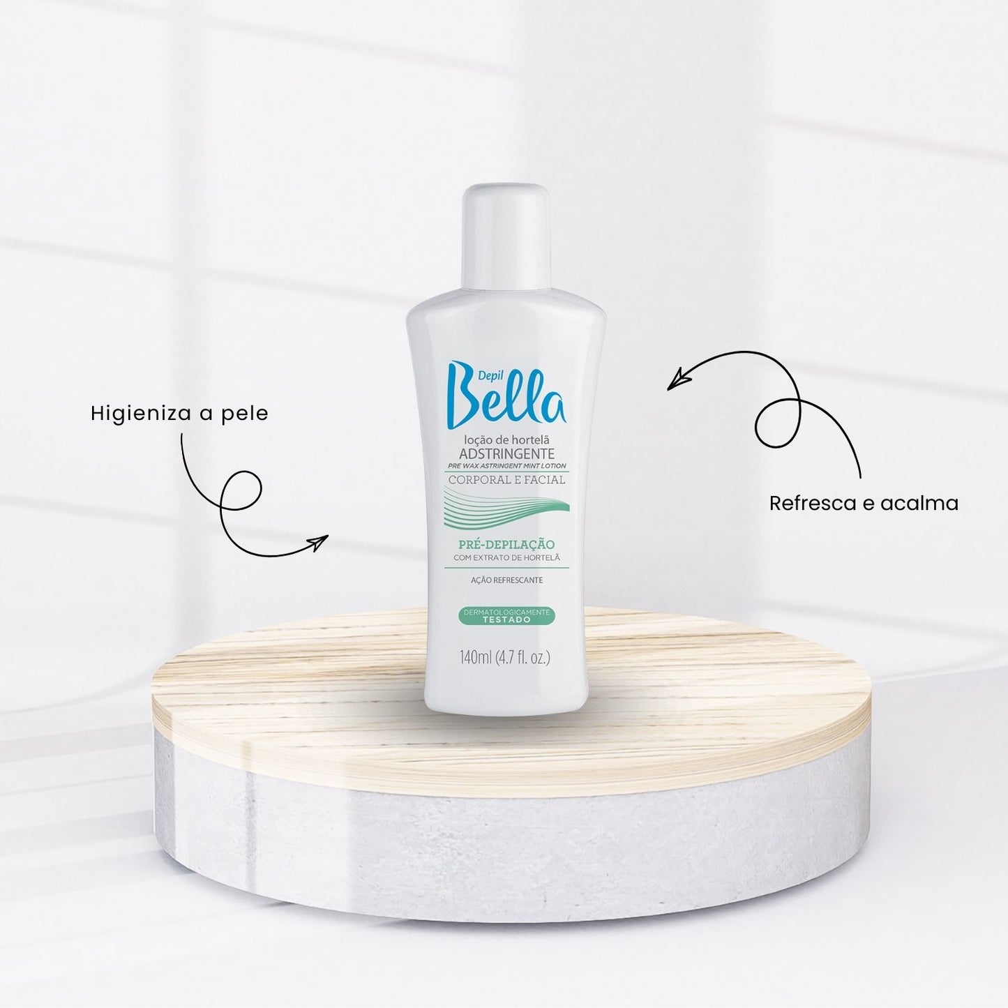 Depil Bella Loção Pré Depilatória de Hortelã 140 ml