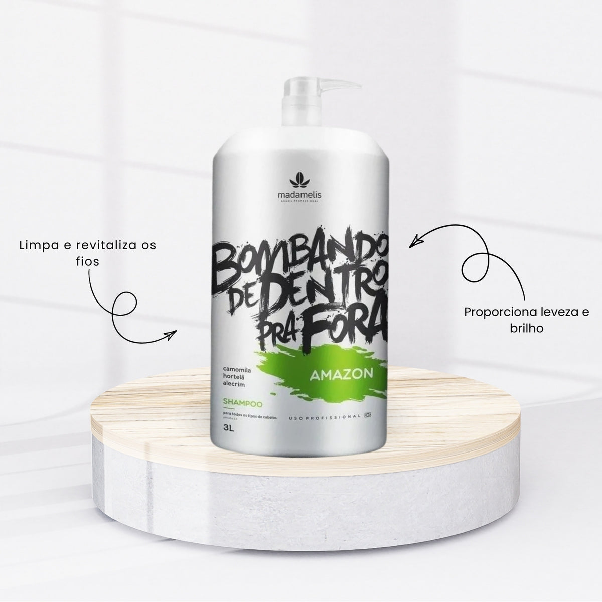Shampoo Madamelis Amazon Bombando De Dentro Pra Fora 3 Litros