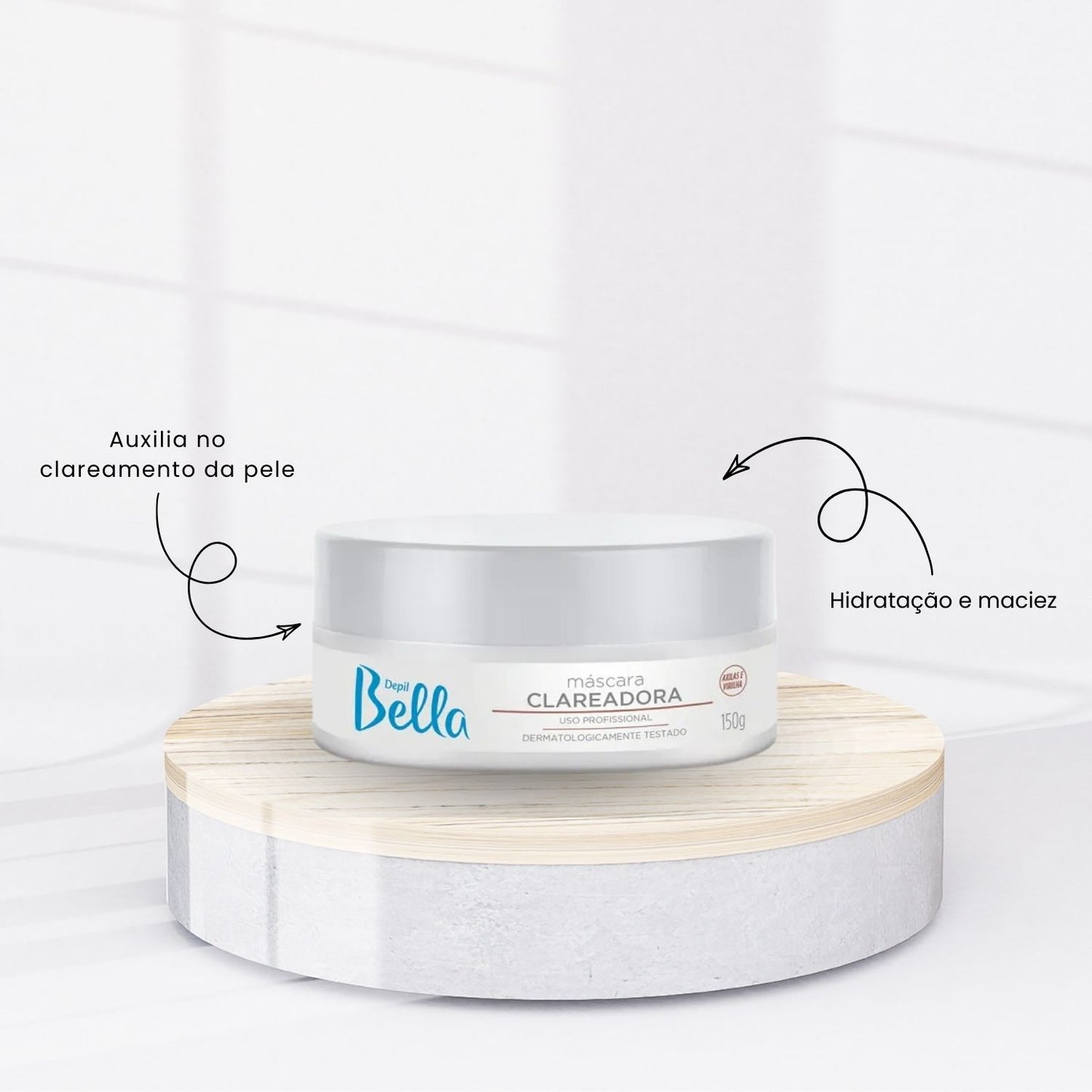 Depil Bella Máscara Clareadora com Argila e Rosa Mosqueta 150 g