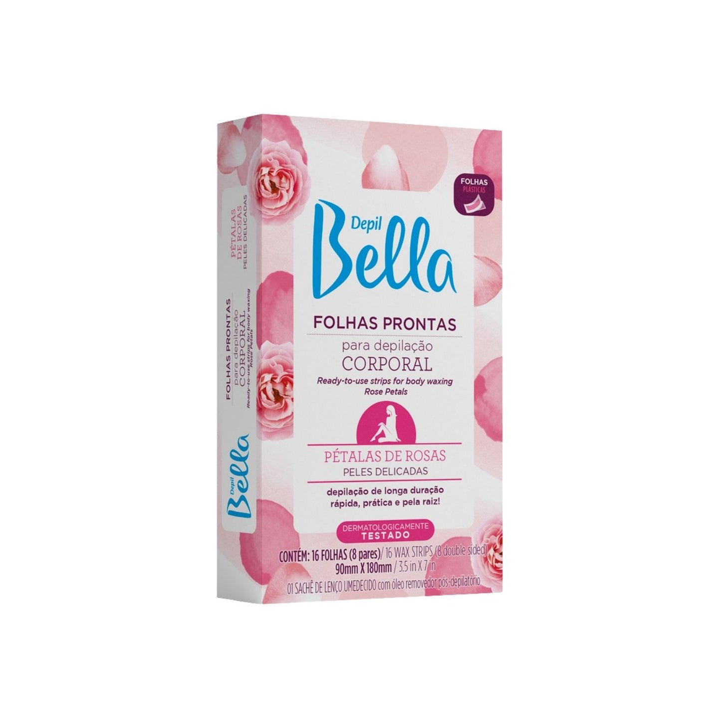 Depil Bella Folhas Prontas para Depilação Corporal Pétalas de Rosas 16 Unidades