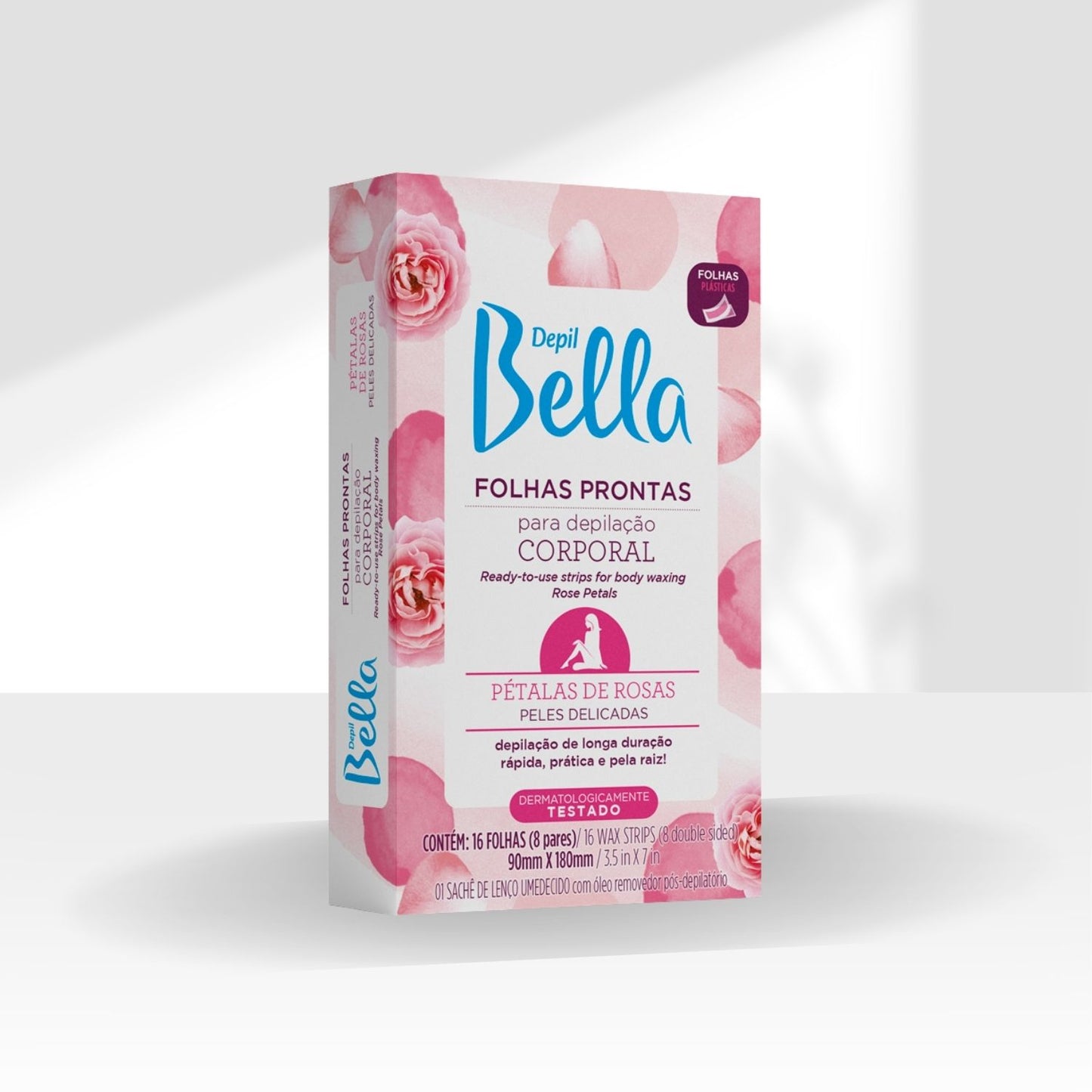 Depil Bella Folhas Prontas para Depilação Corporal Pétalas de Rosas 16 Unidades