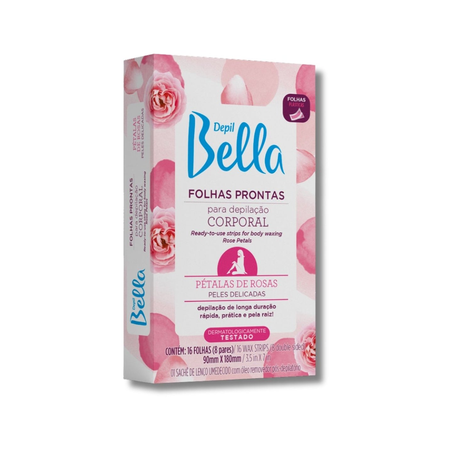 Depil Bella Folhas Prontas para Depilação Corporal Pétalas de Rosas 16 Unidades