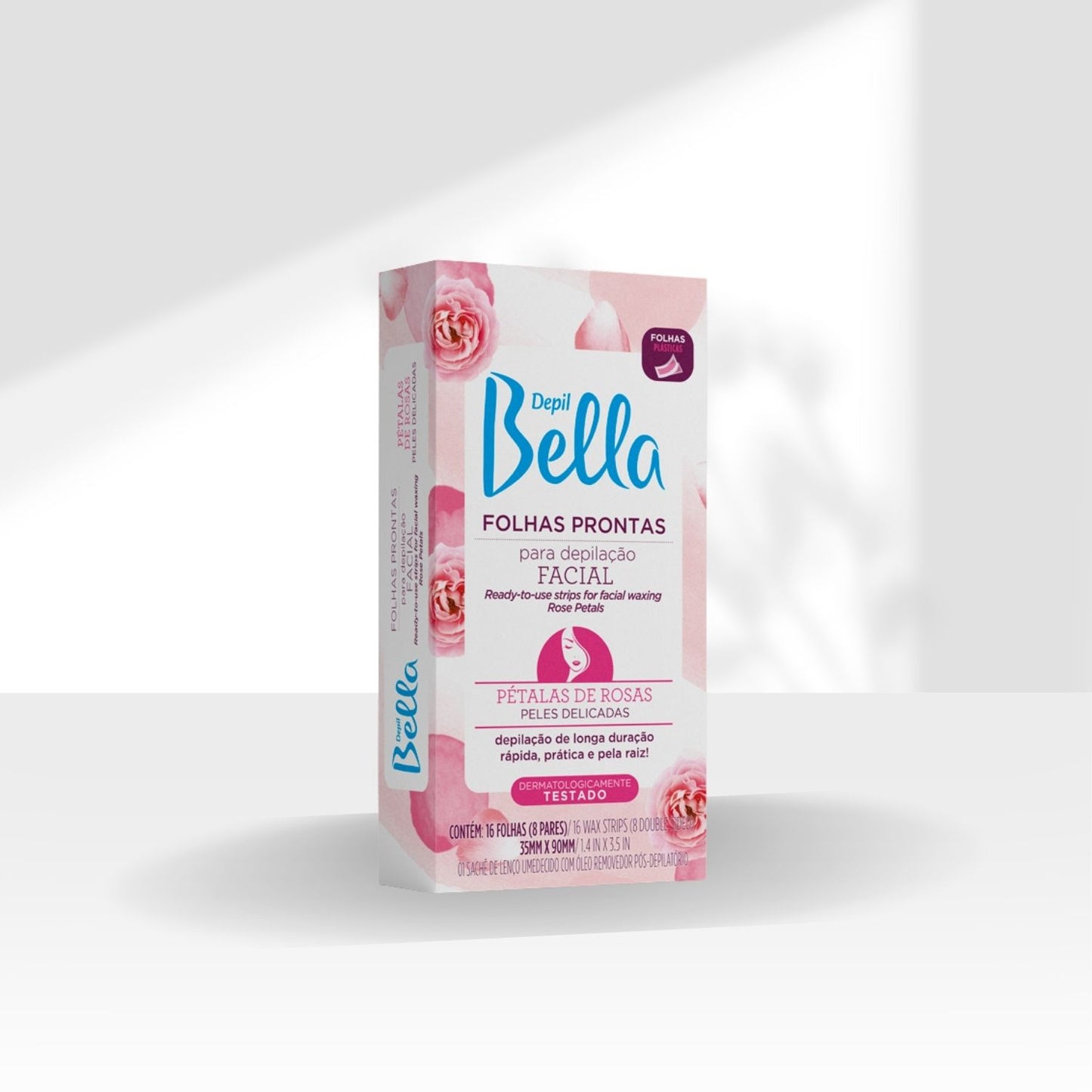 Depil Bella Folhas Prontas para Depilação Facial Pétalas de Rosas 16 Unidades
