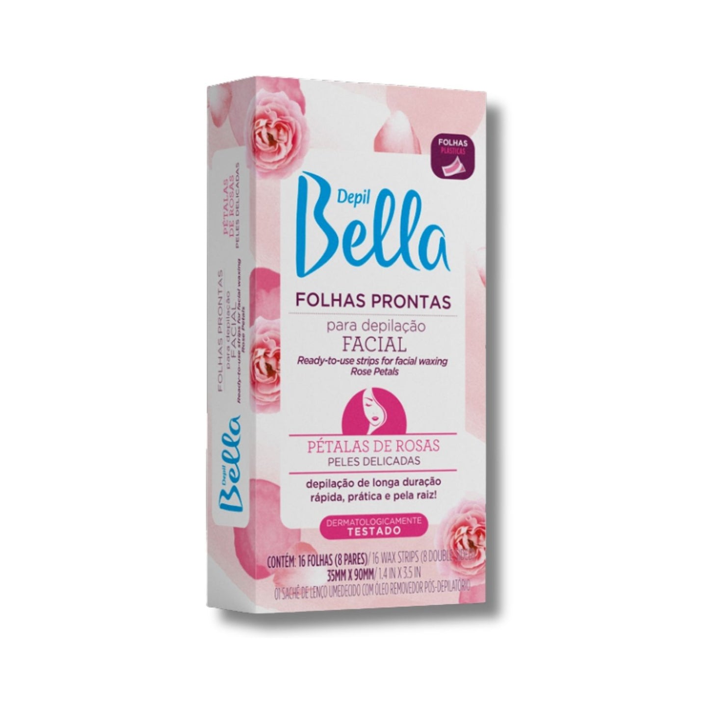 Depil Bella Folhas Prontas para Depilação Facial Pétalas de Rosas 16 Unidades