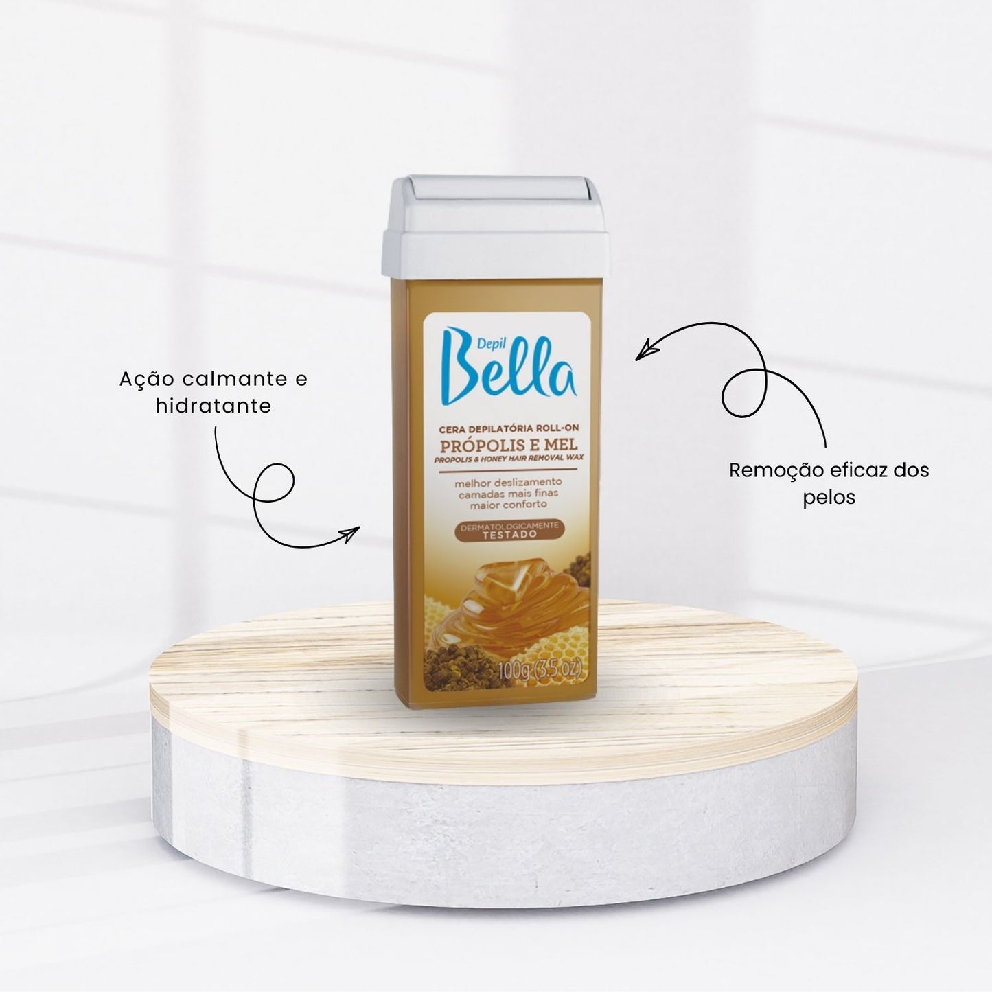 Cera Depilatória Depil Bella Roll-On Própolis e Mel 100 g