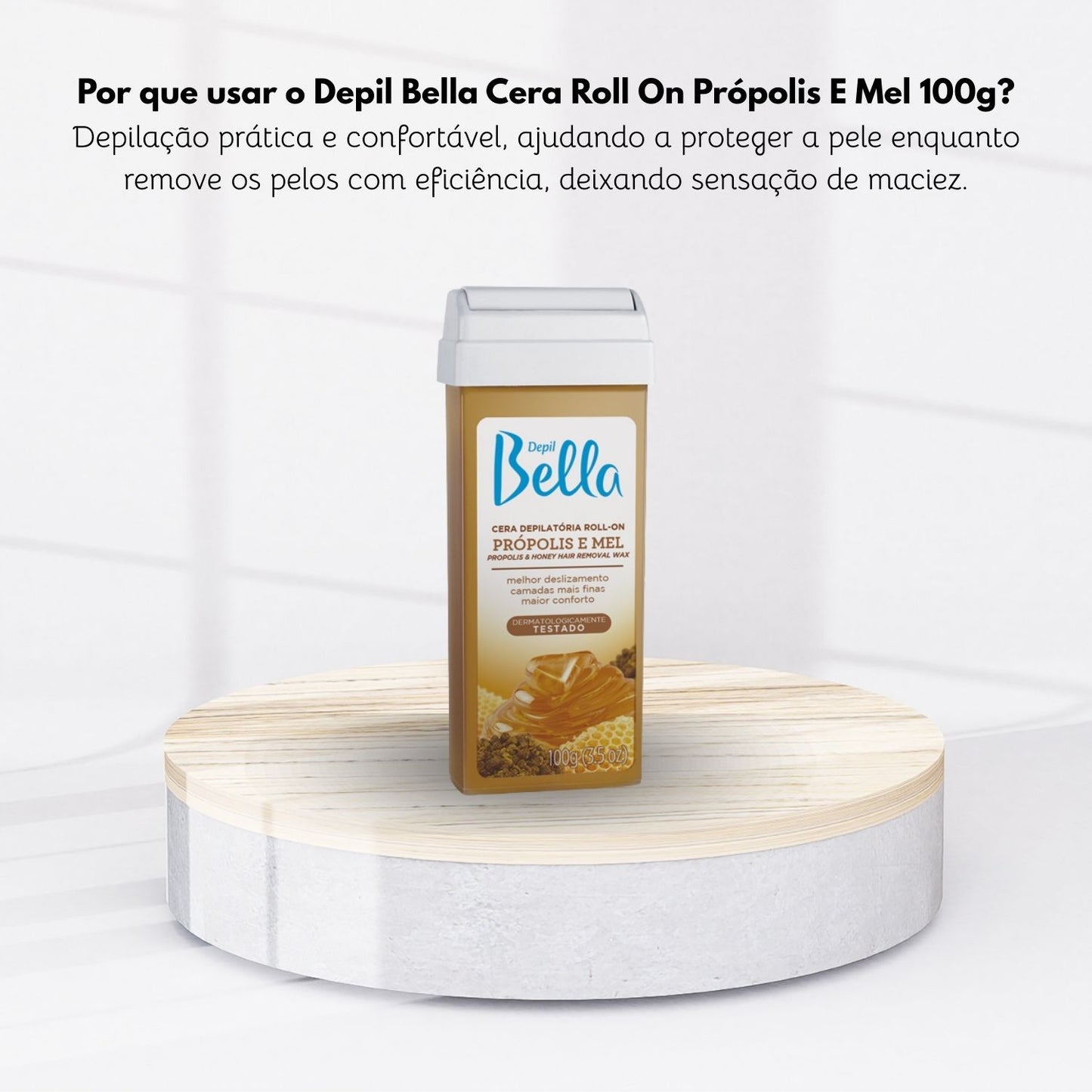 Cera Depilatória Depil Bella Roll-On Própolis e Mel 100 g