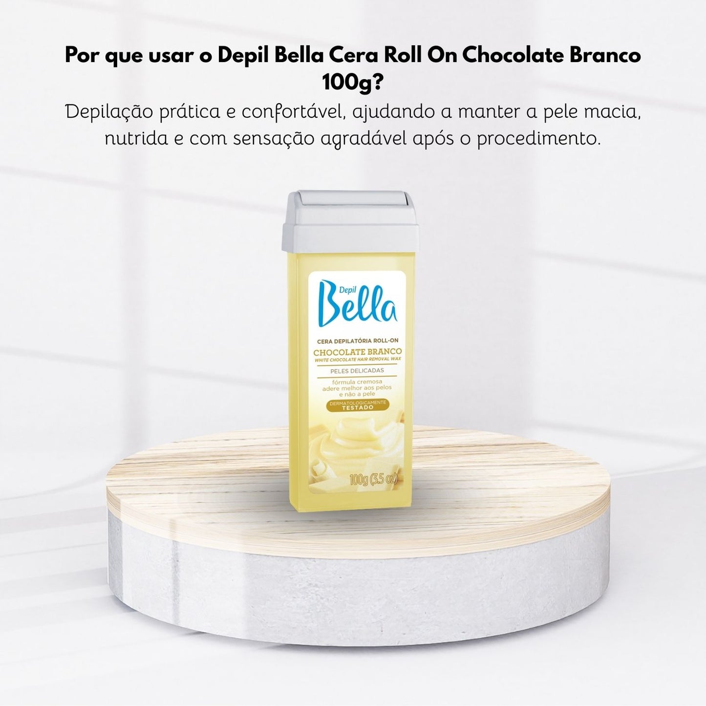 Cera Depilatória Depil Bella Roll-On Chocolate Branco 100 g