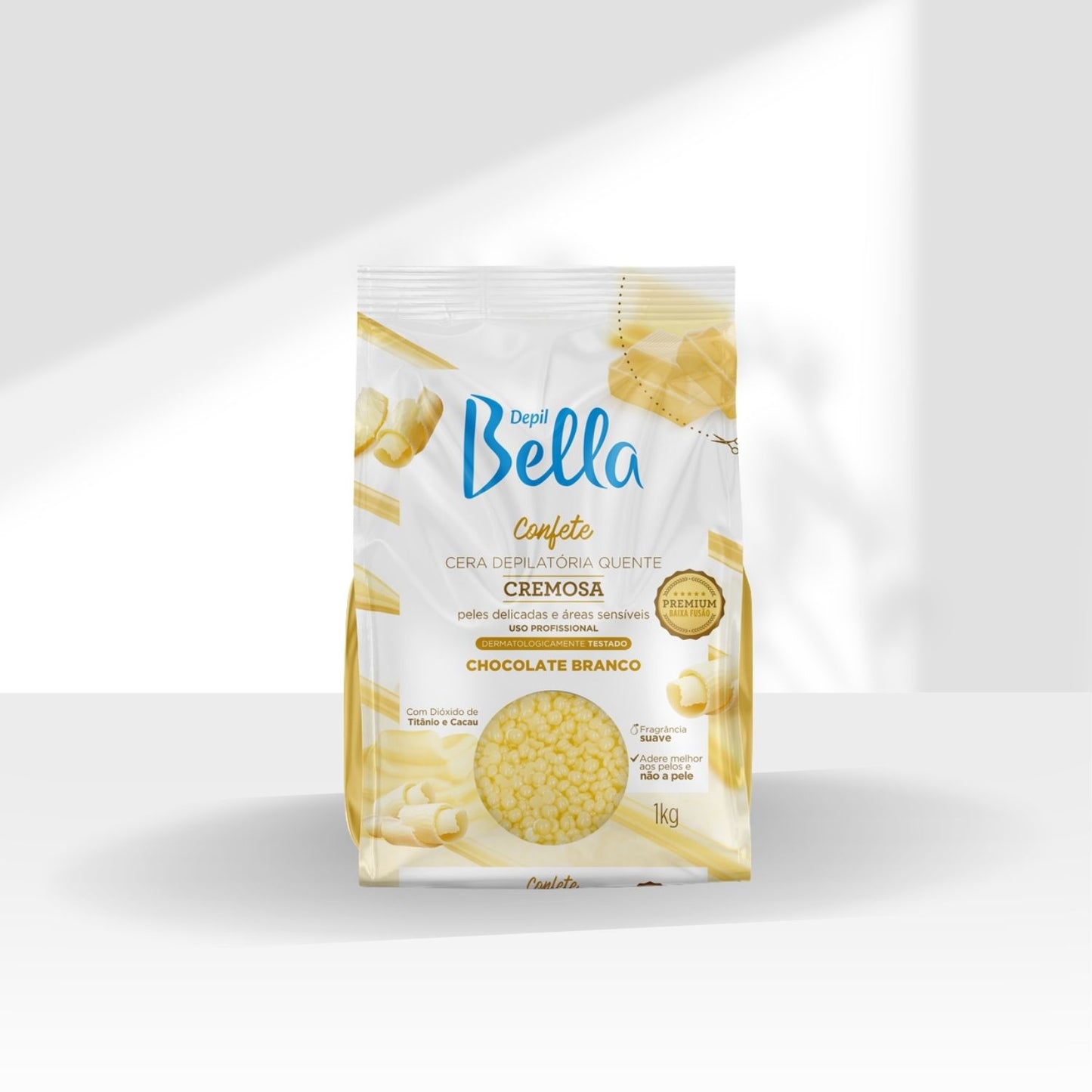 Cera Depilatória Depil Bella Quente Confete Chocolate Branco 1000 g