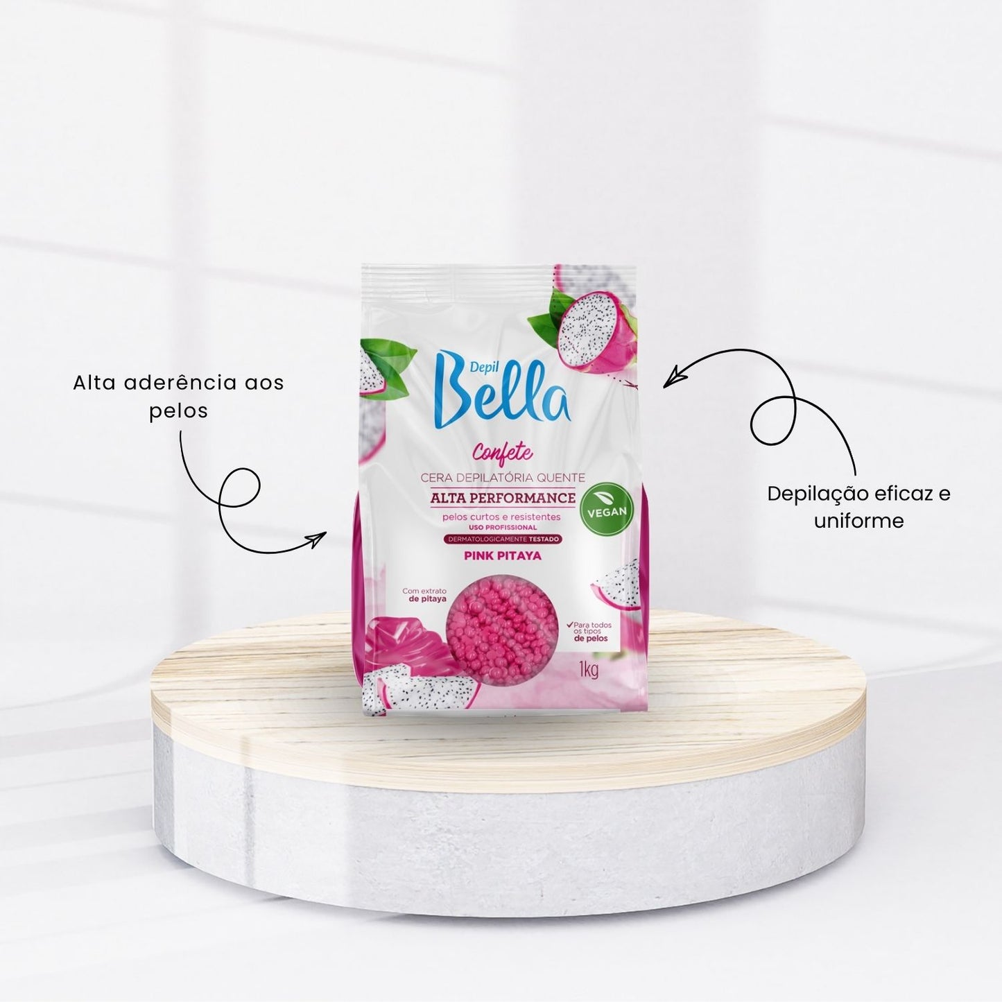 Cera Depilatória Depil Bella Quente Confete Pink Pitaya 1000 g