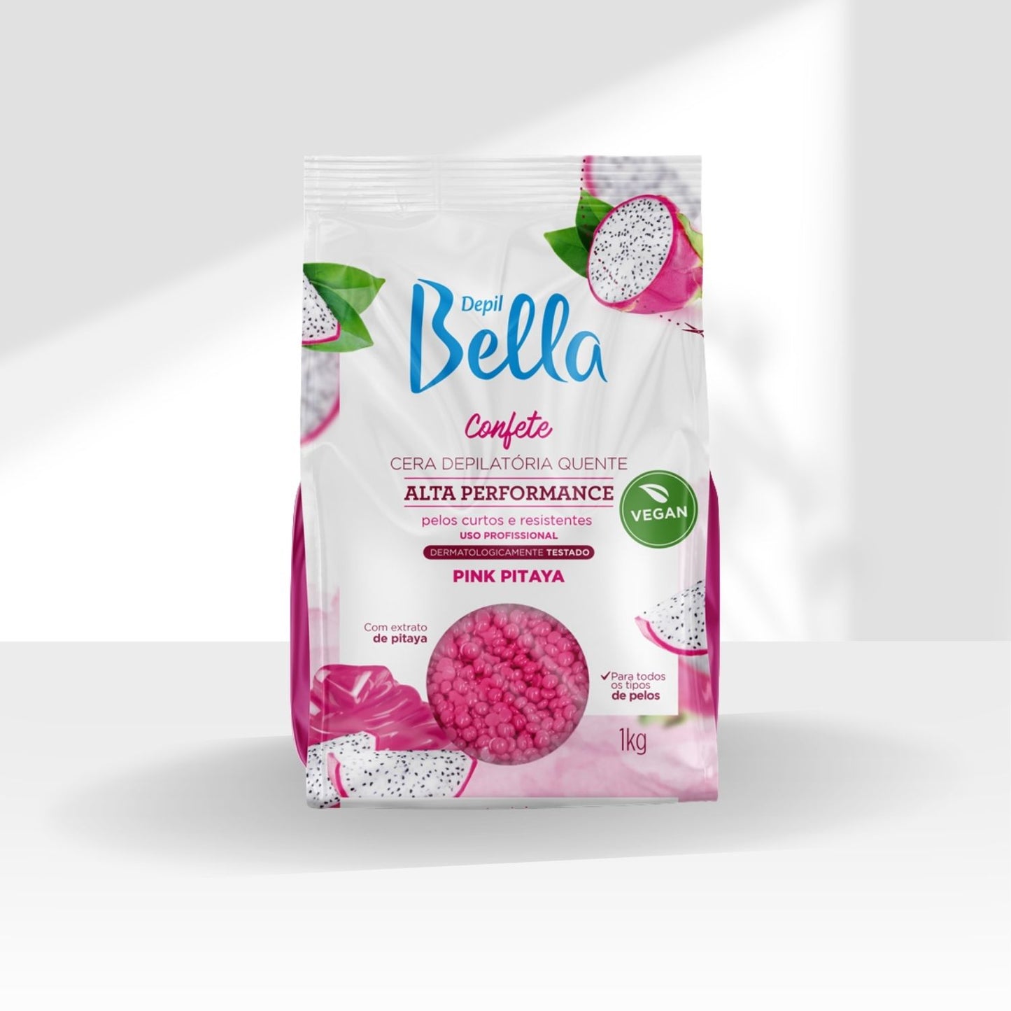 Cera Depilatória Depil Bella Quente Confete Pink Pitaya 1000 g