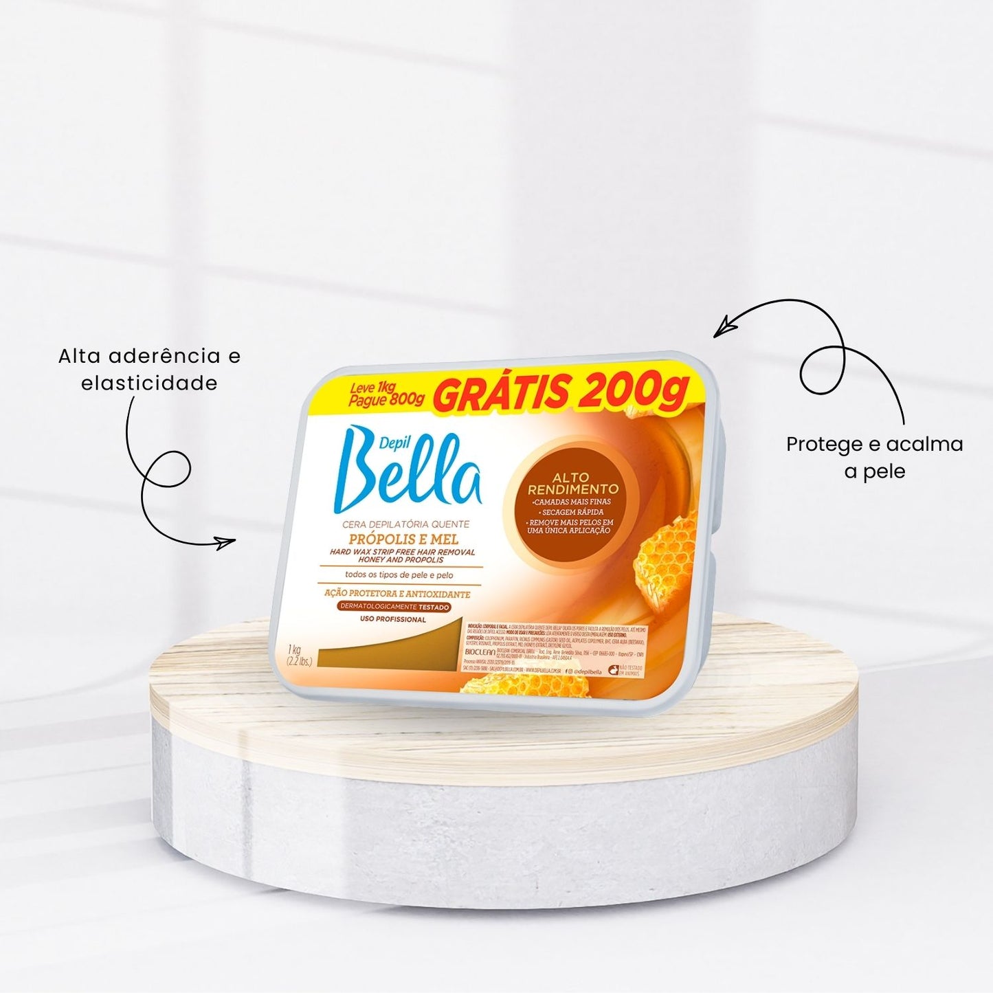 Cera Depilatória Depil Bella Própolis e Mel 800 g