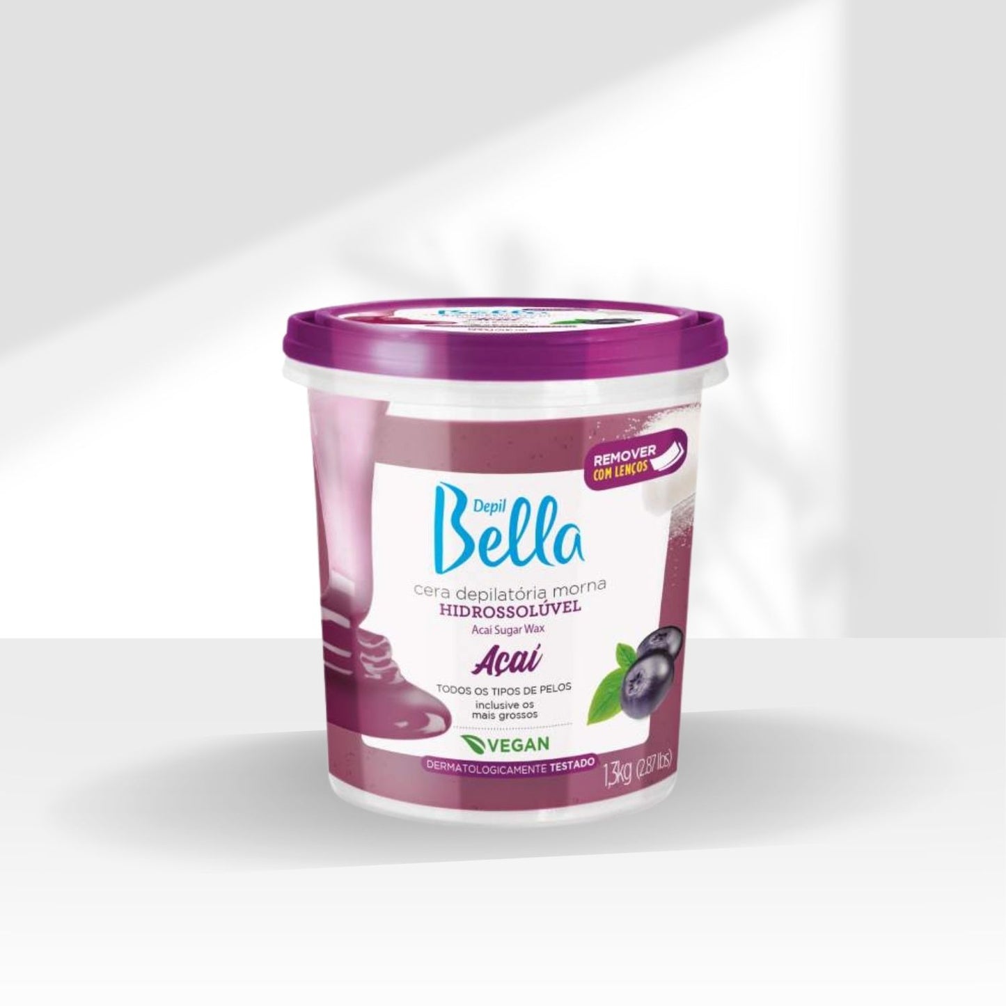 Cera Depilatória Depil Bella Morna Hidrossolúvel Açai 1300 g