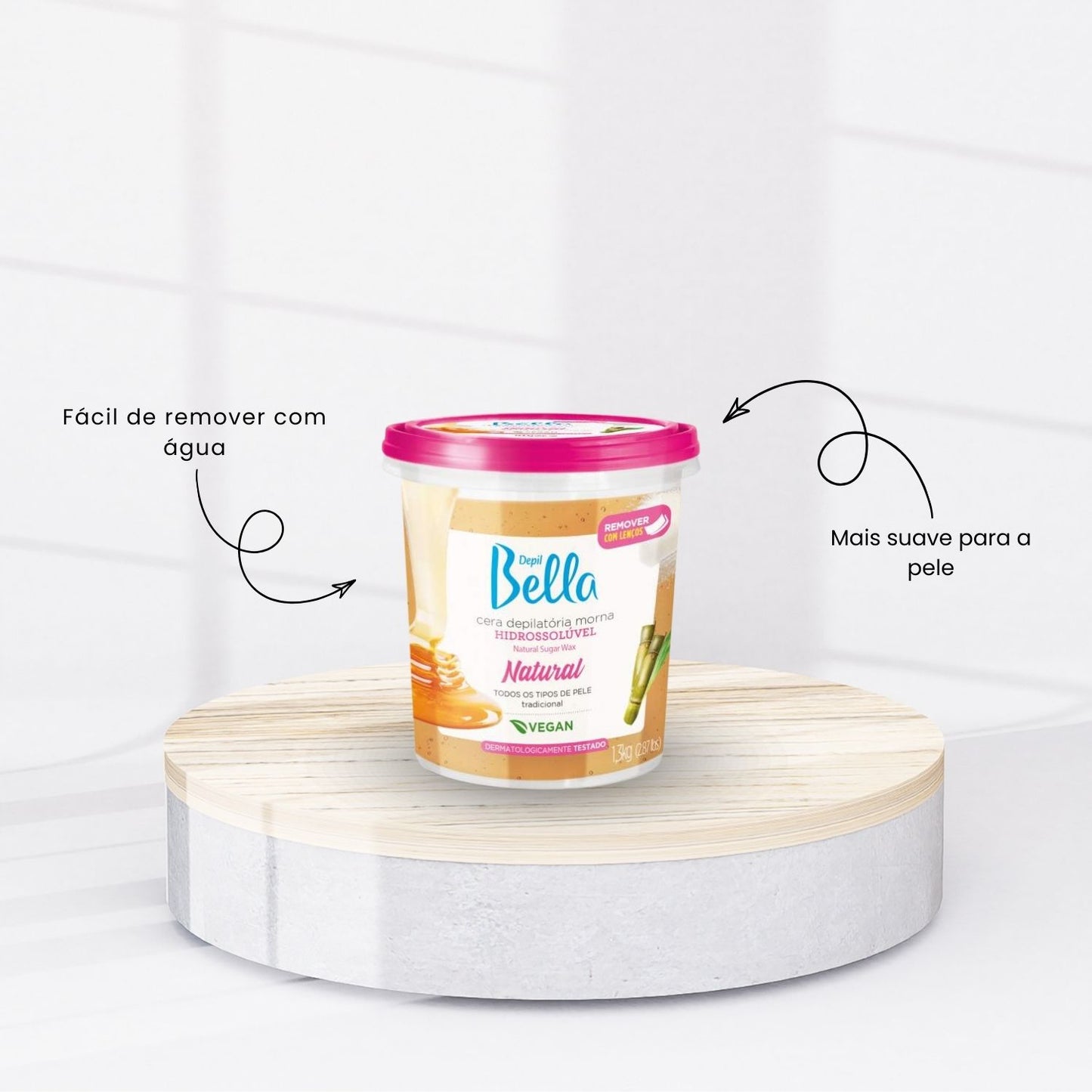 Cera Depilatória Depil Bella Morna Hidrossolúvel Natural 1300 g