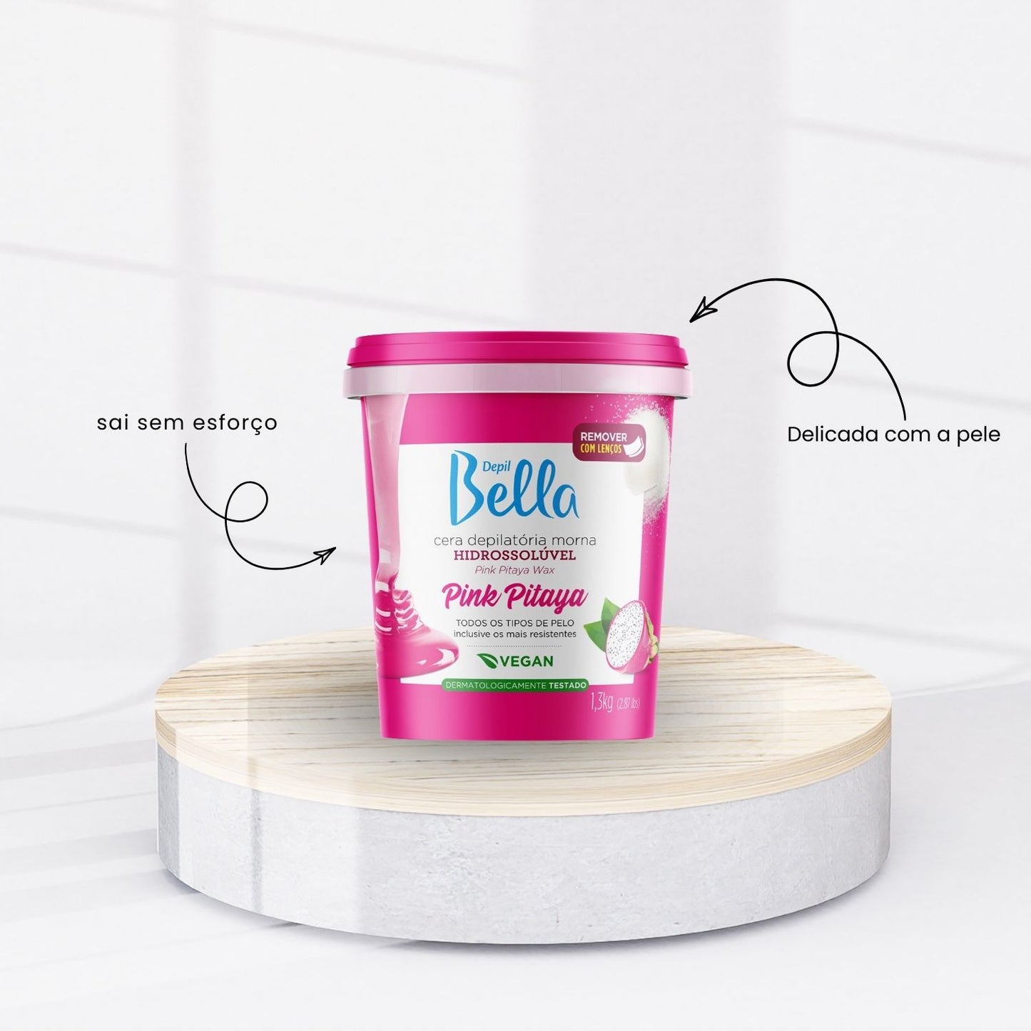 Cera Depilatória Depil Bella Morna Hidrossolúvel Pink Pitaya 1300 g