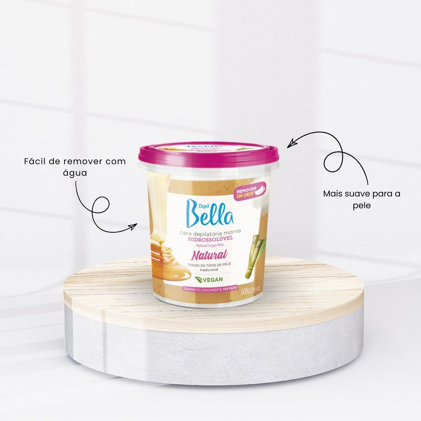 Cera Depilatória Depil Bella Morna Hidrossolúvel Natural 600 g