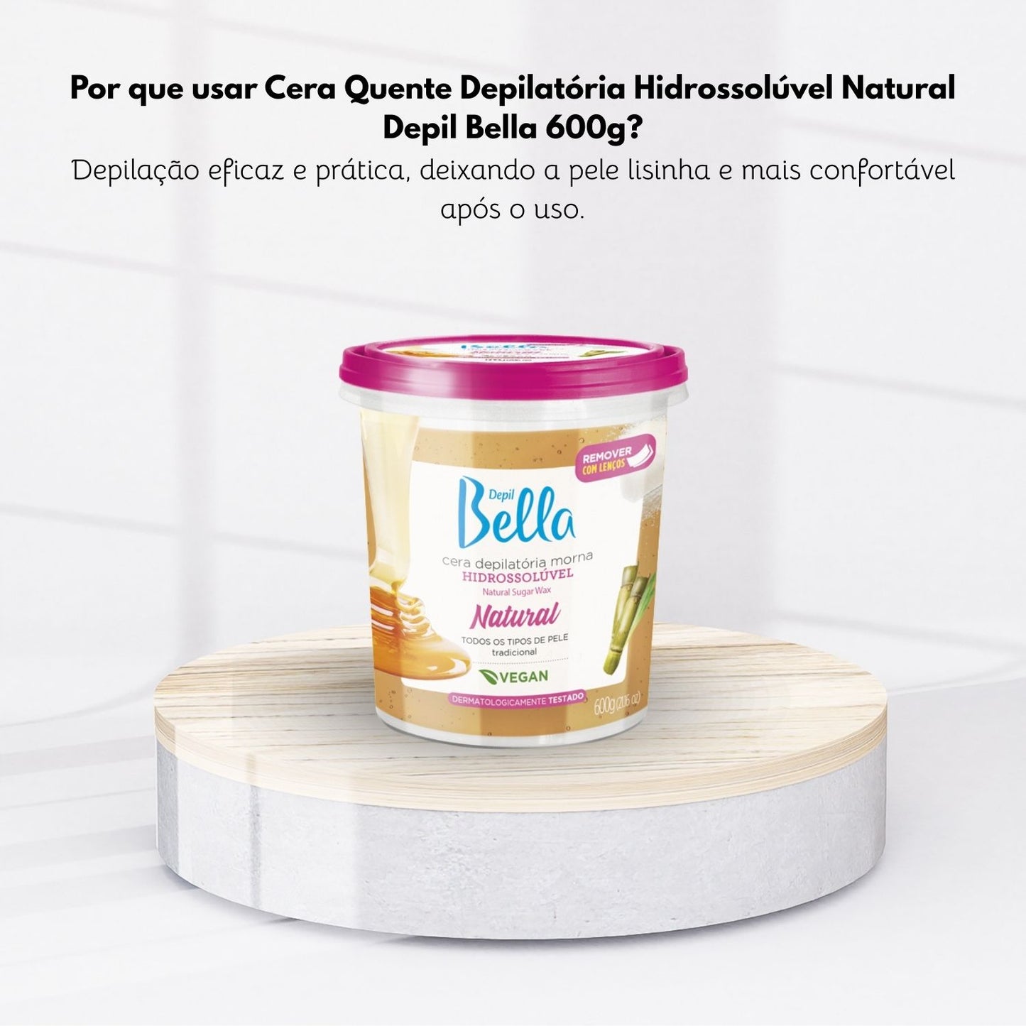 Cera Depilatória Depil Bella Morna Hidrossolúvel Natural 600 g