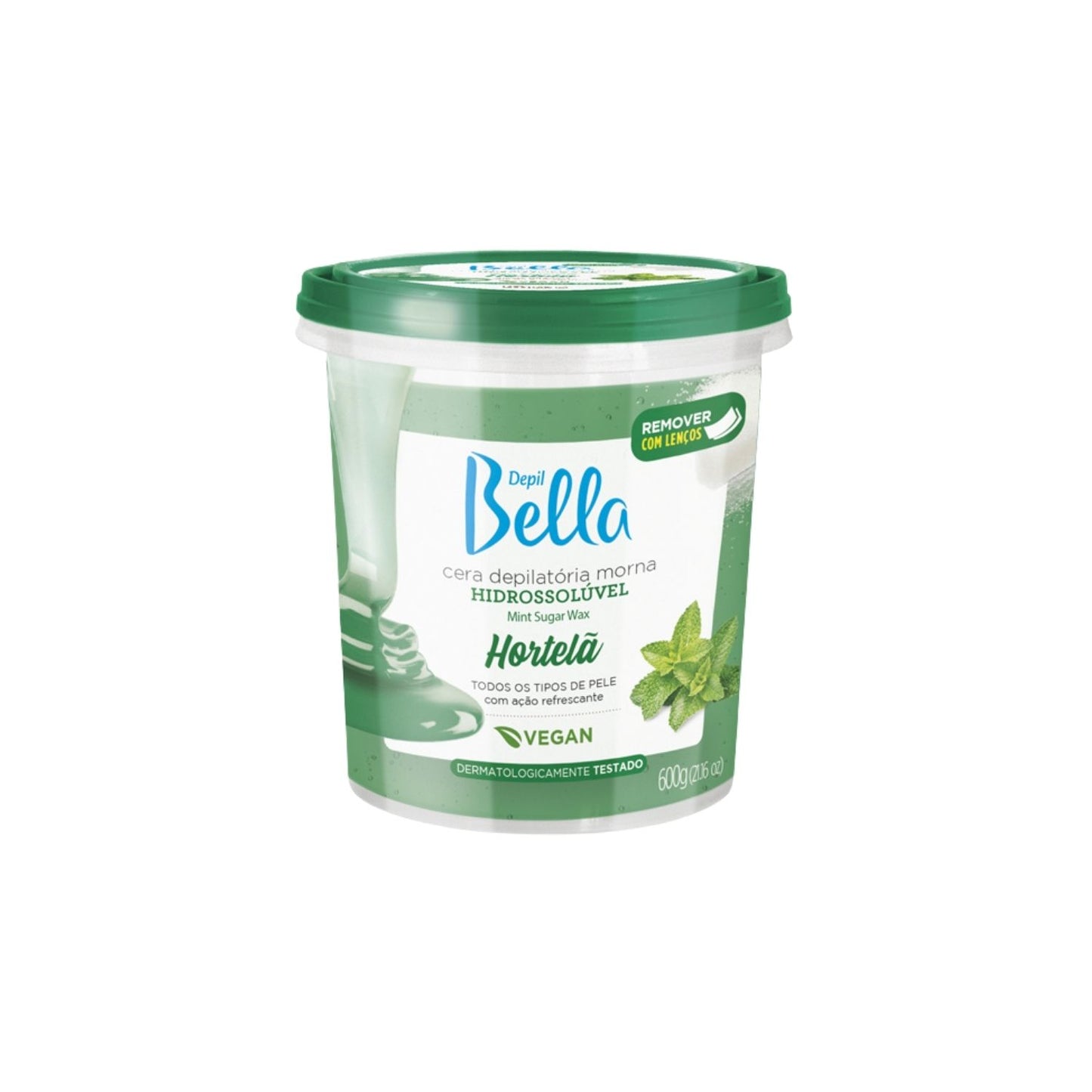 Cera Depilatória Depil Bella Morna Hidrossolúvel Hortelã 600 g